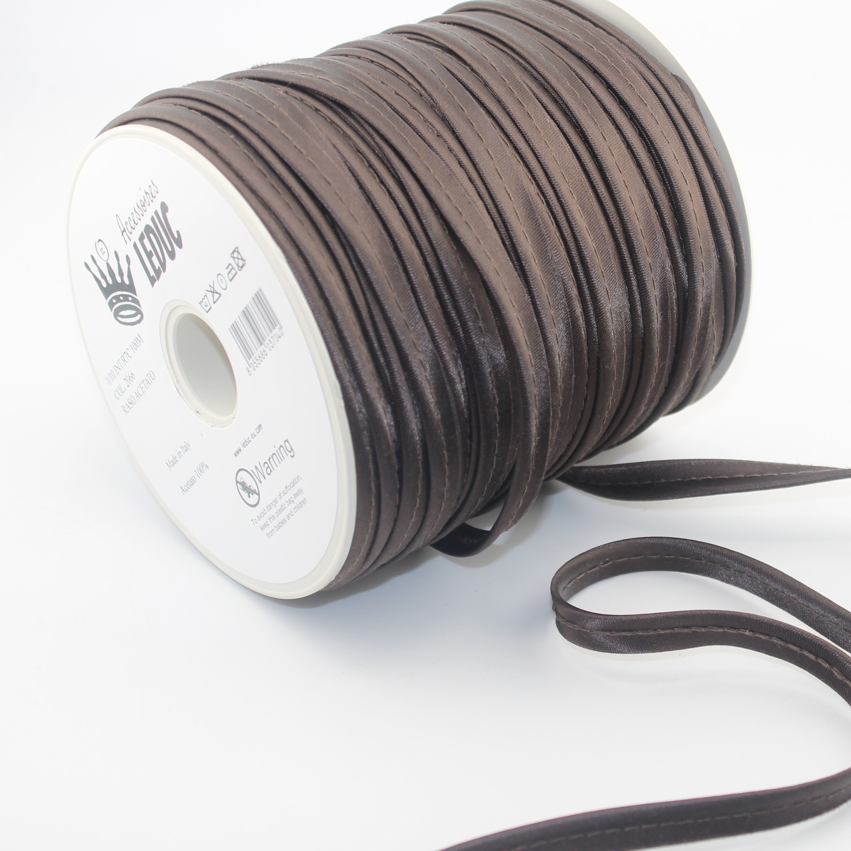 Passepoil en satin, rouleau de 100 m, 10 mm