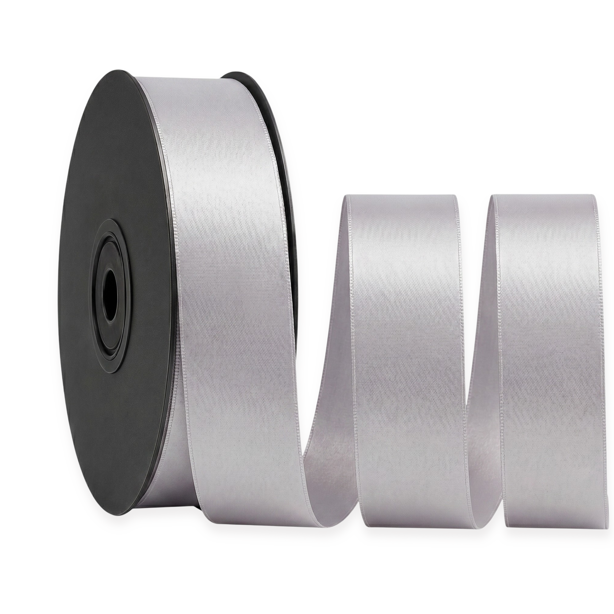 Deluxe-Satinbandrolle, beidseitig verwendbar, 25 m – Breiten 3–63 mm – Oeko-Tex Standard 100