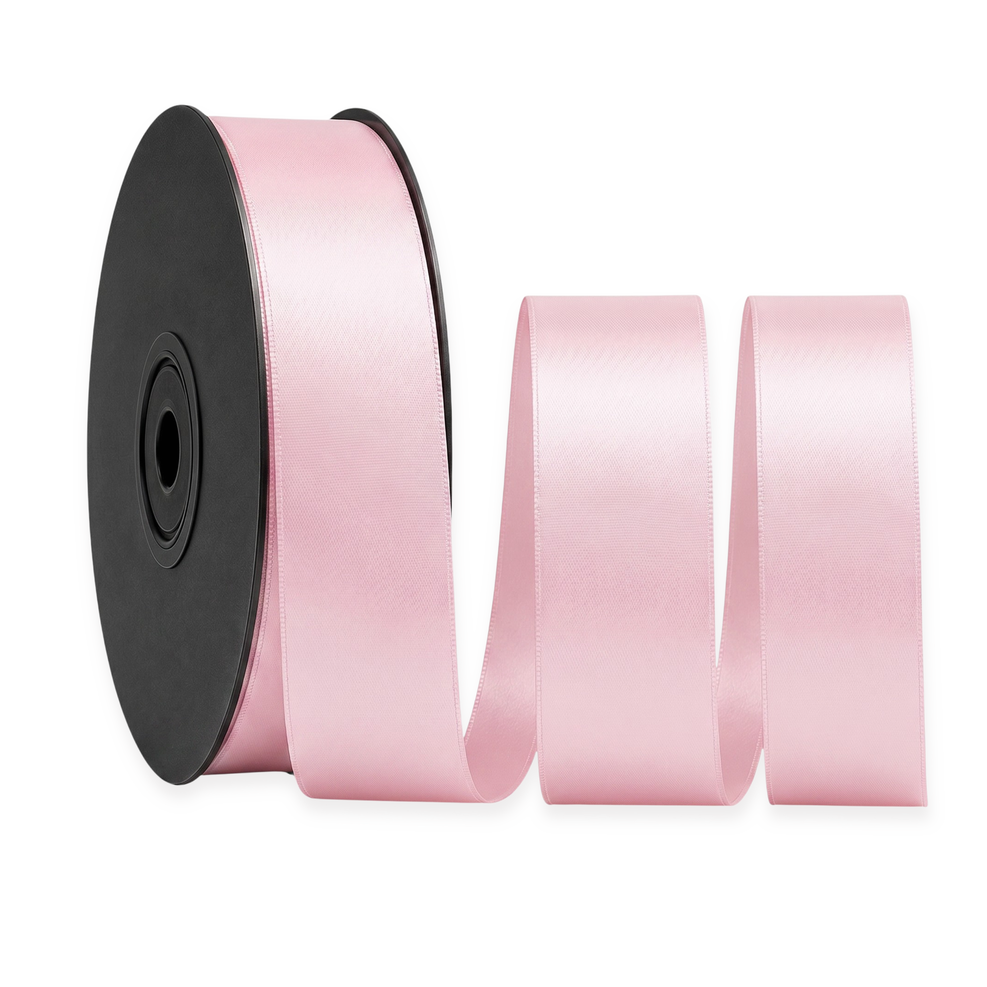 Deluxe-Satinbandrolle, beidseitig verwendbar, 25 m – Breiten 3–63 mm – Oeko-Tex Standard 100