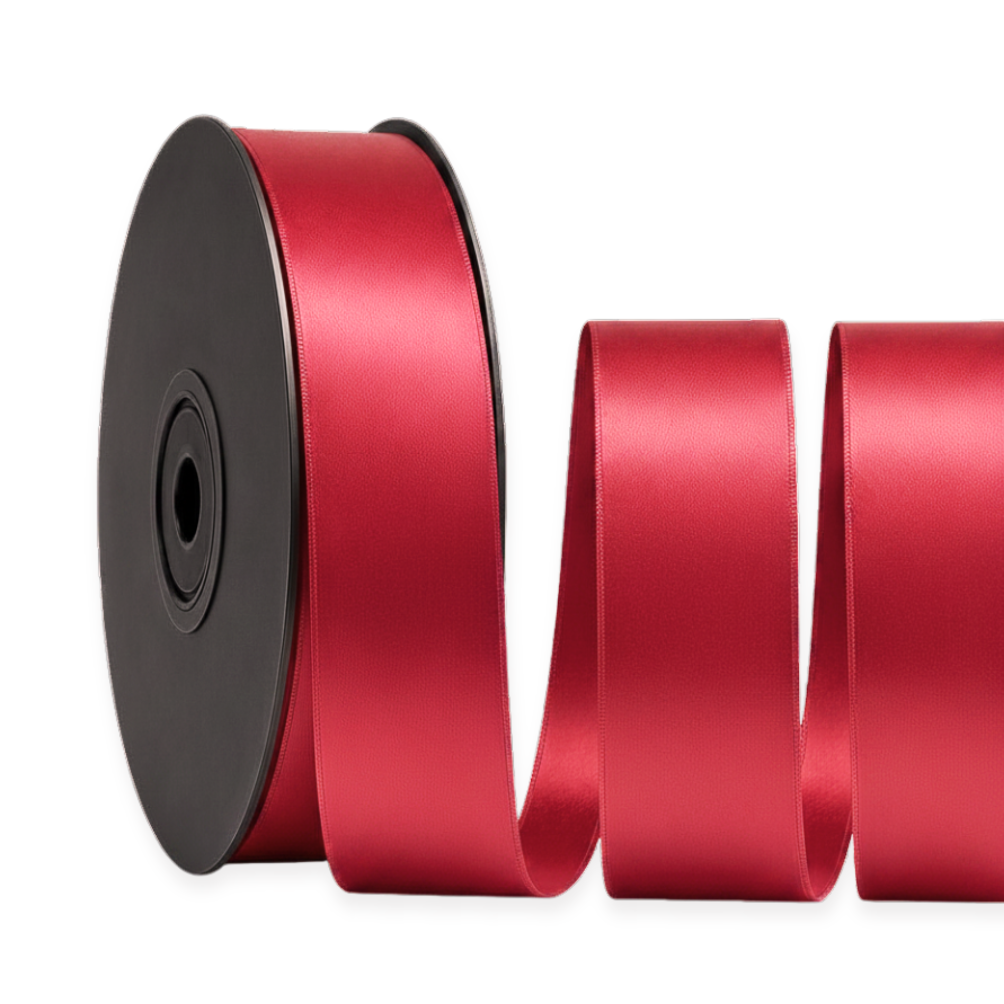 Deluxe-Satinbandrolle, beidseitig verwendbar, 25 m – Breiten 3–63 mm – Oeko-Tex Standard 100