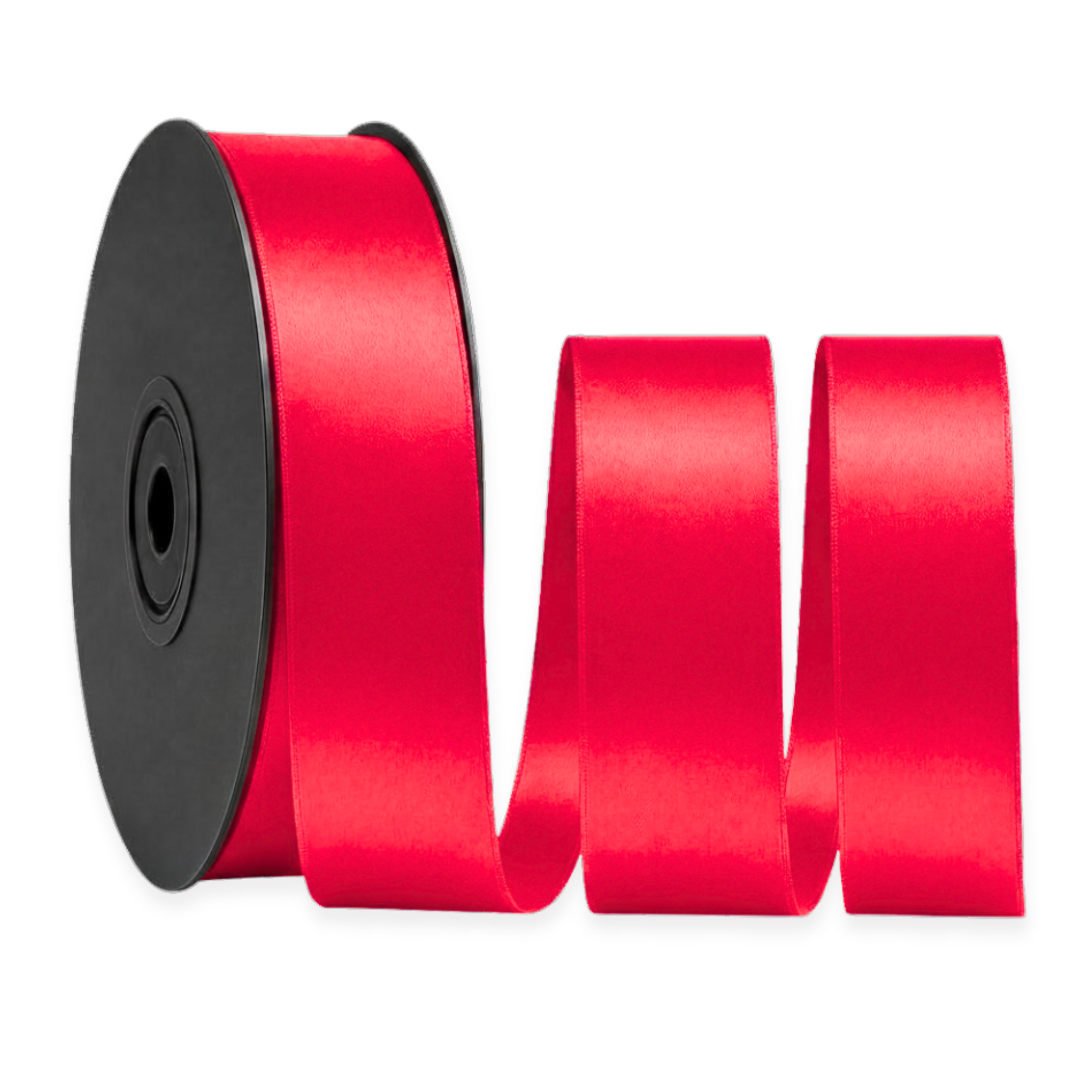 Deluxe-Satinbandrolle, beidseitig verwendbar, 25 m – Breiten 3–63 mm – Oeko-Tex Standard 100