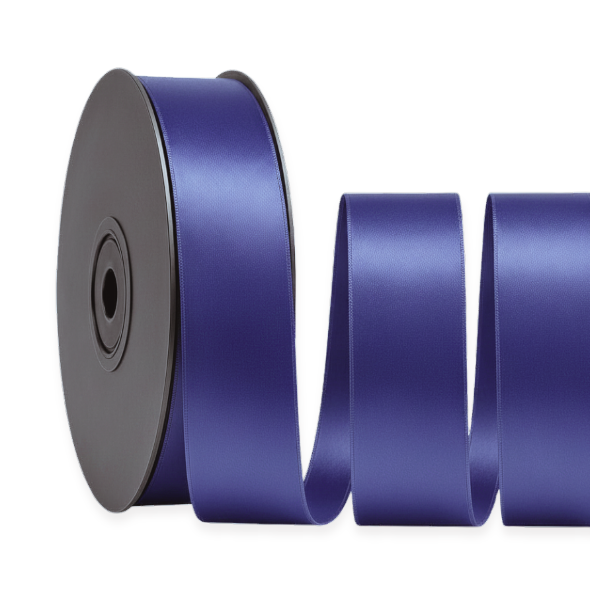 Deluxe-Satinbandrolle, beidseitig verwendbar, 25 m – Breiten 3–63 mm – Oeko-Tex Standard 100
