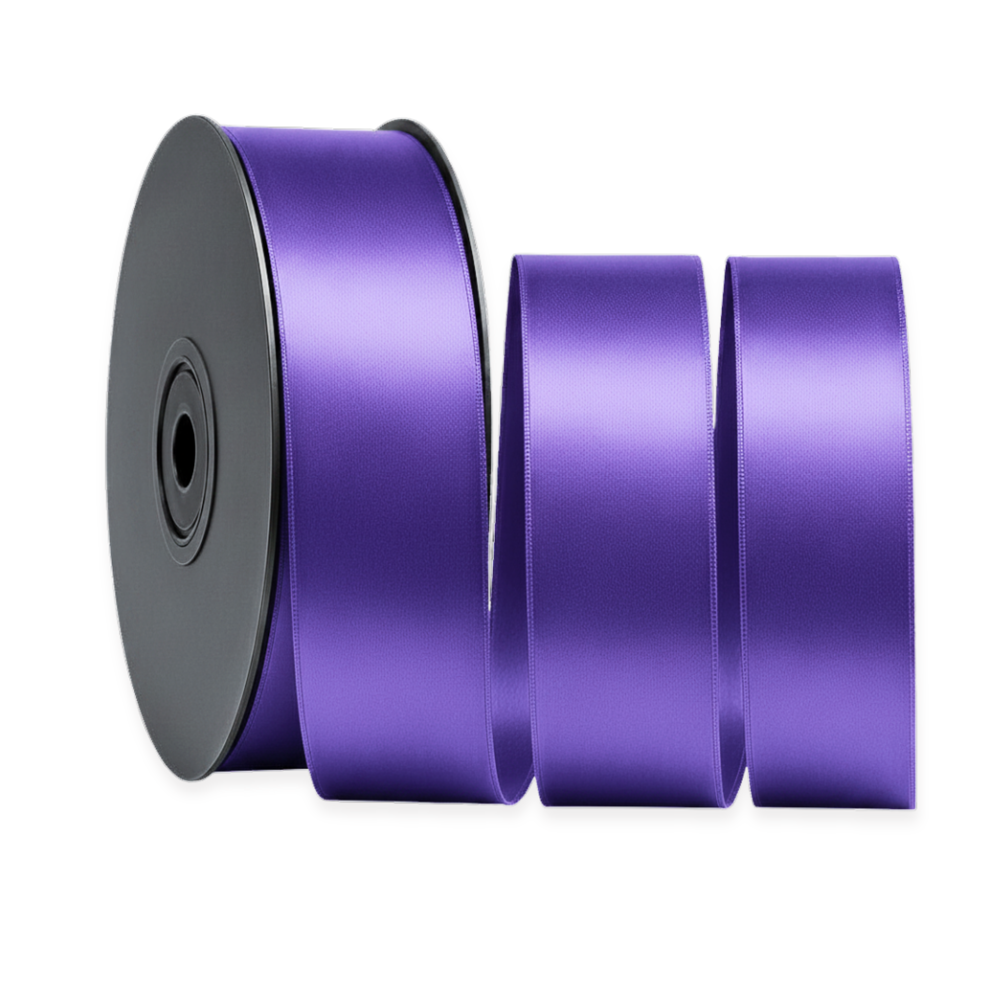 Deluxe-Satinbandrolle, beidseitig verwendbar, 25 m – Breiten 3–63 mm – Oeko-Tex Standard 100