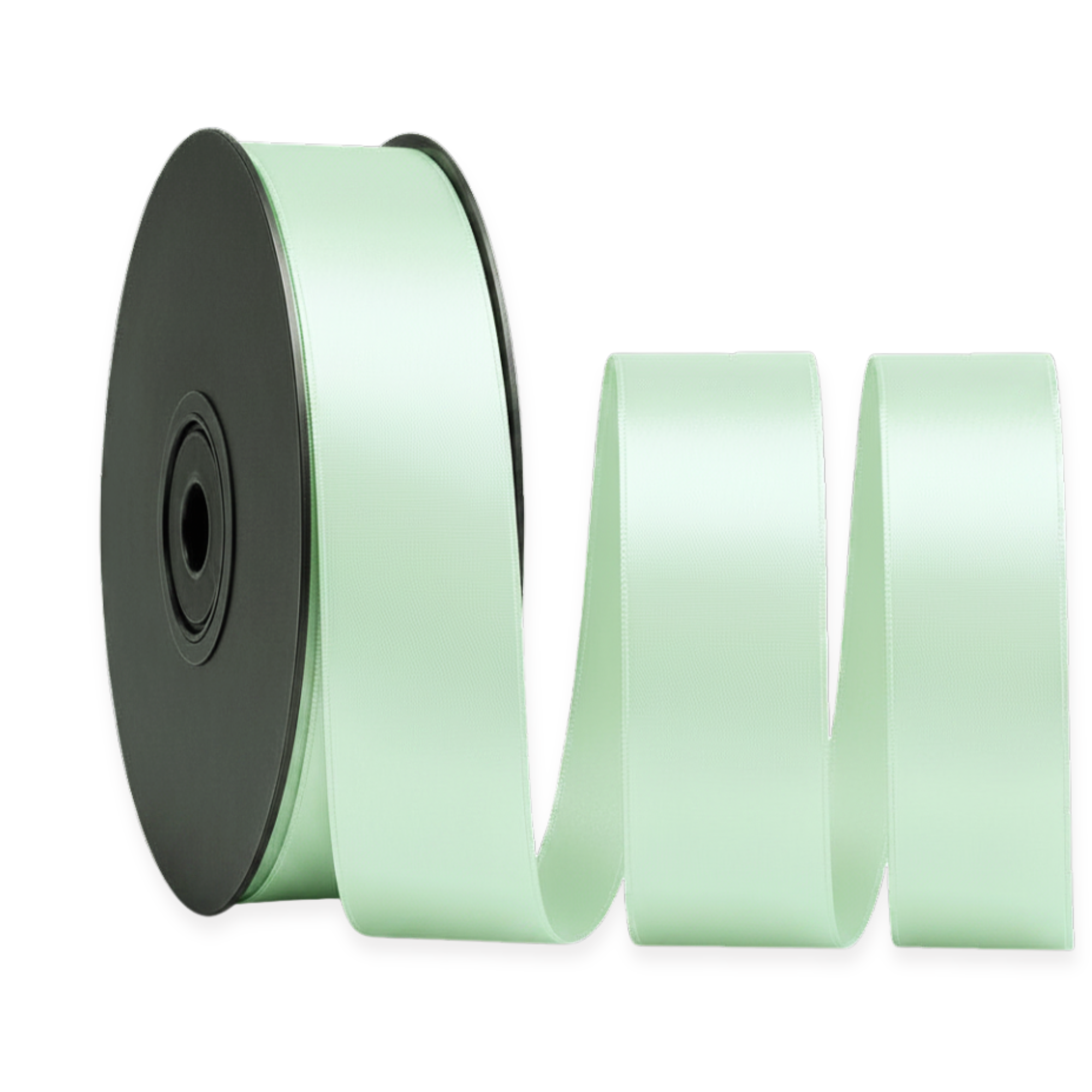 Deluxe-Satinbandrolle, beidseitig verwendbar, 25 m – Breiten 3–63 mm – Oeko-Tex Standard 100