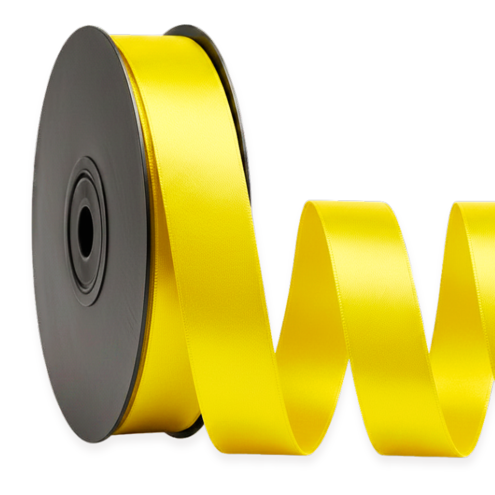 Deluxe-Satinbandrolle, beidseitig verwendbar, 25 m – Breiten 3–63 mm – Oeko-Tex Standard 100