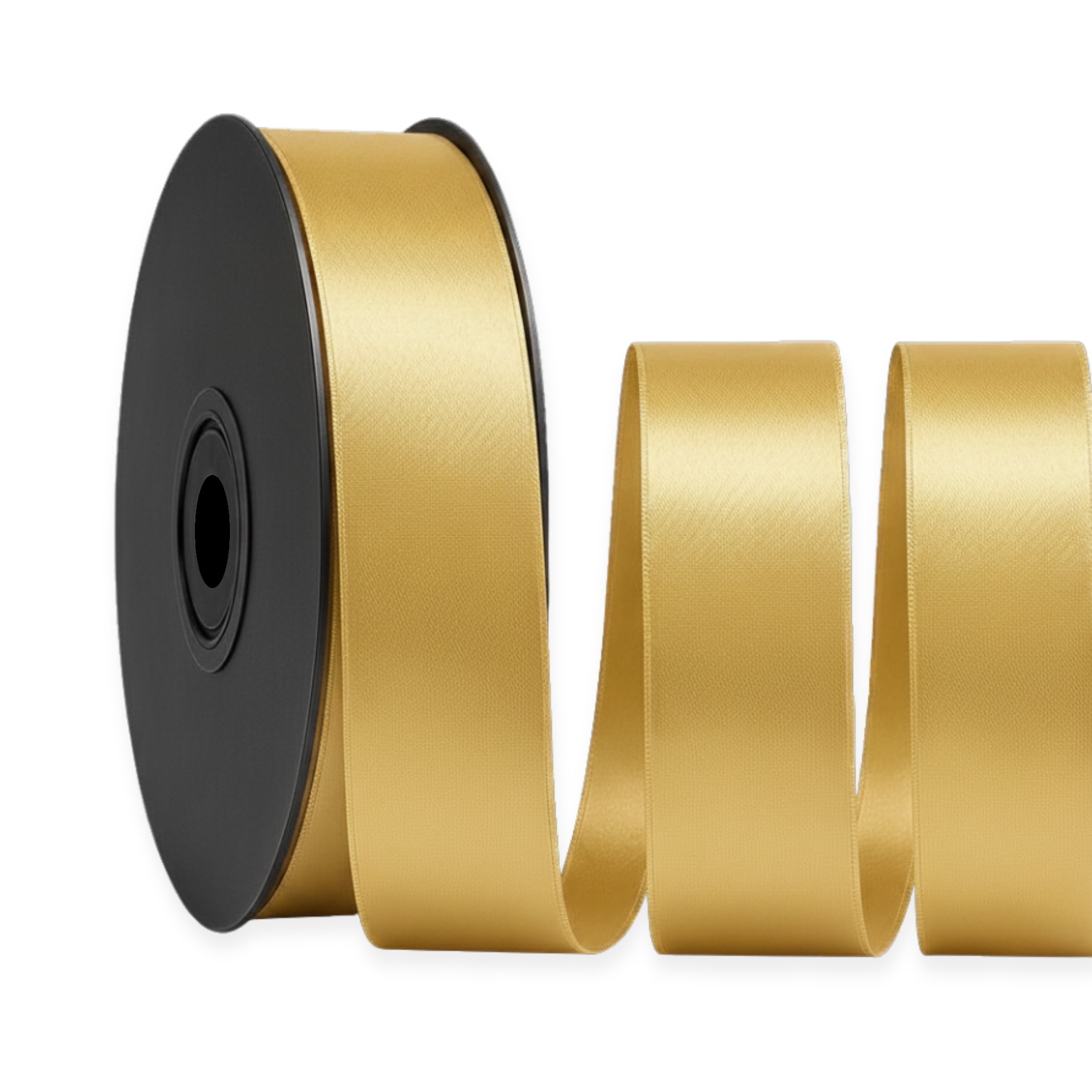 Deluxe-Satinbandrolle, beidseitig verwendbar, 25 m – Breiten 3–63 mm – Oeko-Tex Standard 100