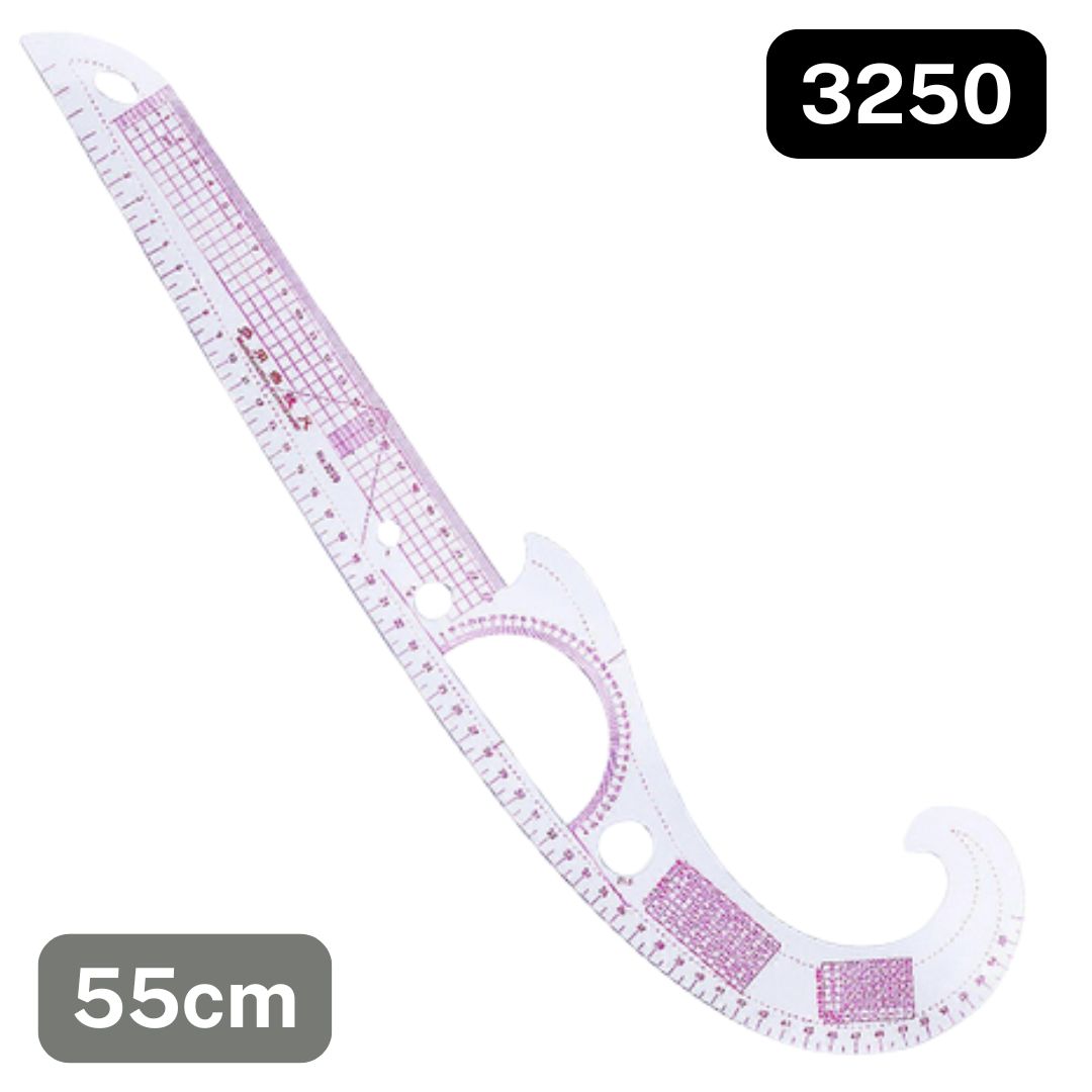 Règle courbe multifonction 55 cm pour couture, modélisme, patronage, graduations visibles