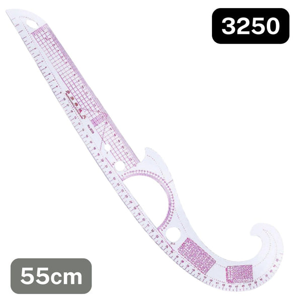 Règle courbe multifonction 55 cm pour couture, modélisme, patronage, graduations visibles