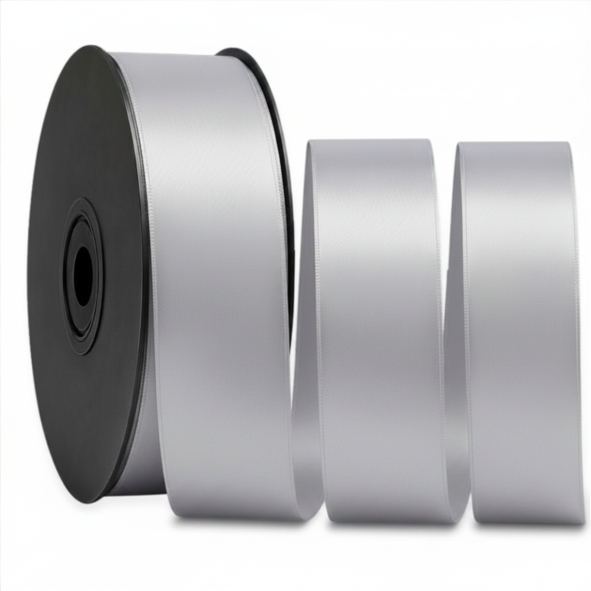 Deluxe-Satinbandrolle, beidseitig verwendbar, 25 m – Breiten 3–63 mm – Oeko-Tex Standard 100