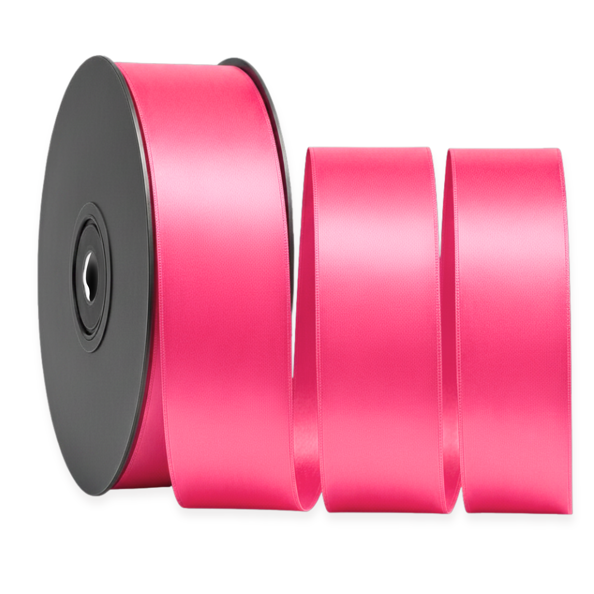 Deluxe-Satinbandrolle, beidseitig verwendbar, 25 m – Breiten 3–63 mm – Oeko-Tex Standard 100