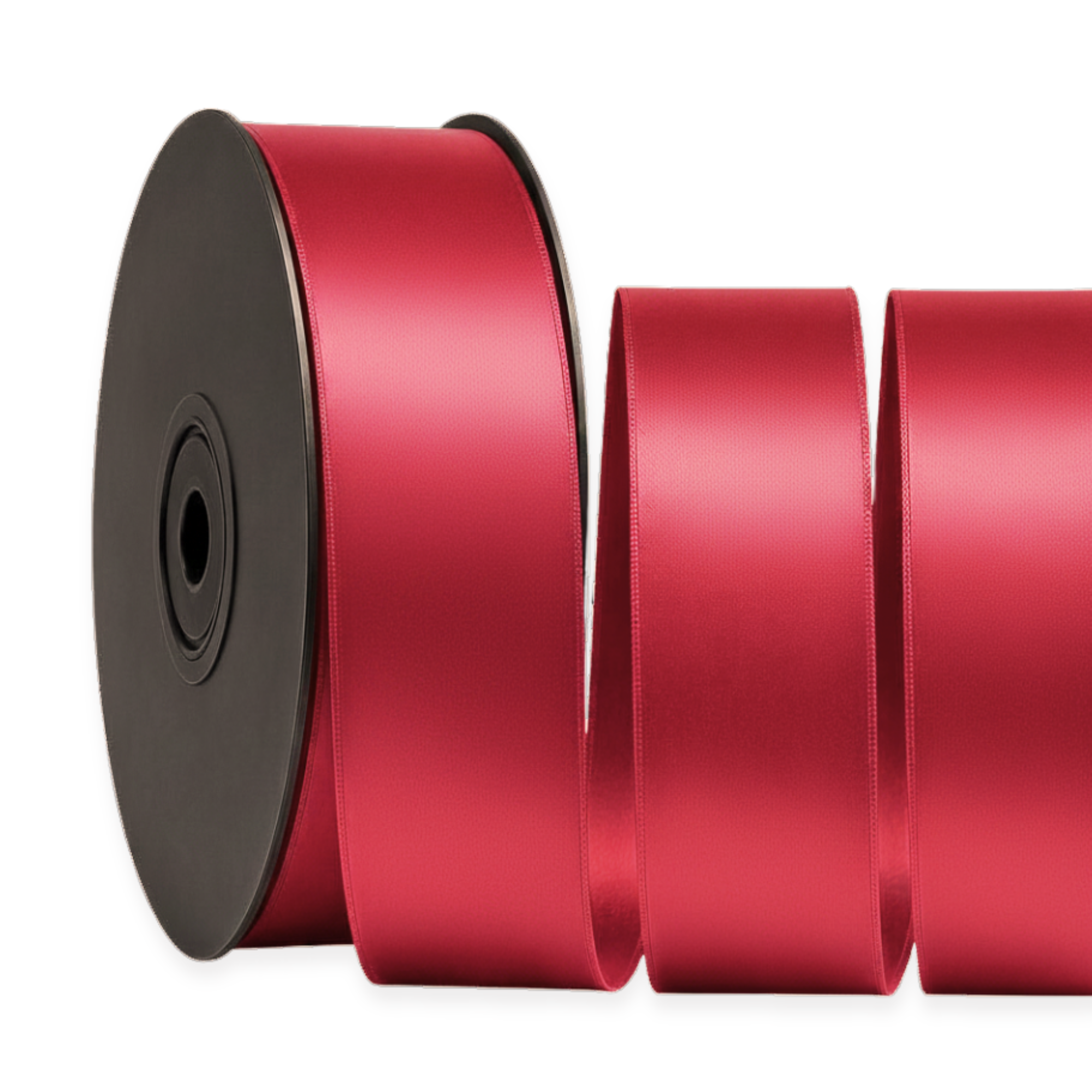 Deluxe-Satinbandrolle, beidseitig verwendbar, 25 m – Breiten 3–63 mm – Oeko-Tex Standard 100