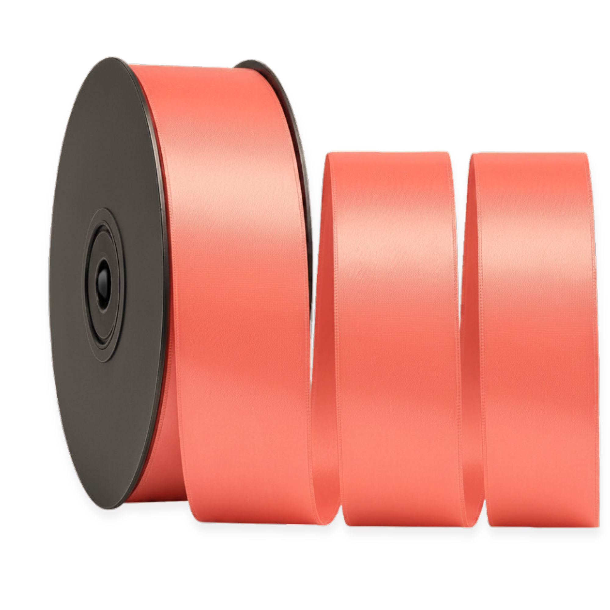 Deluxe-Satinbandrolle, beidseitig verwendbar, 25 m – Breiten 3–63 mm – Oeko-Tex Standard 100