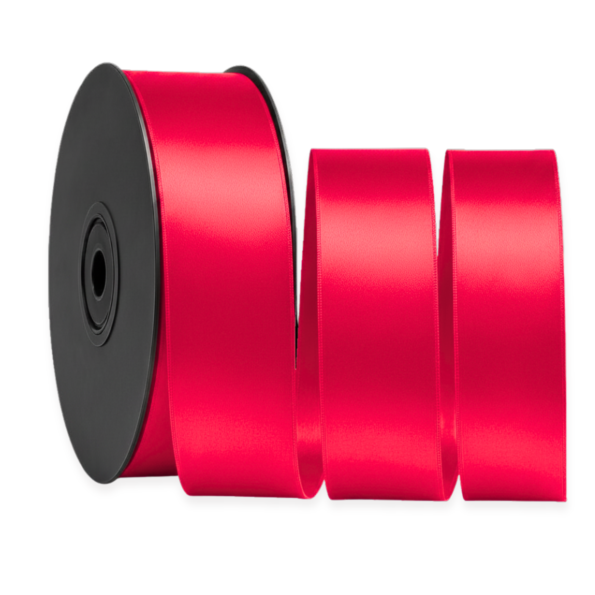 Deluxe-Satinbandrolle, beidseitig verwendbar, 25 m – Breiten 3–63 mm – Oeko-Tex Standard 100