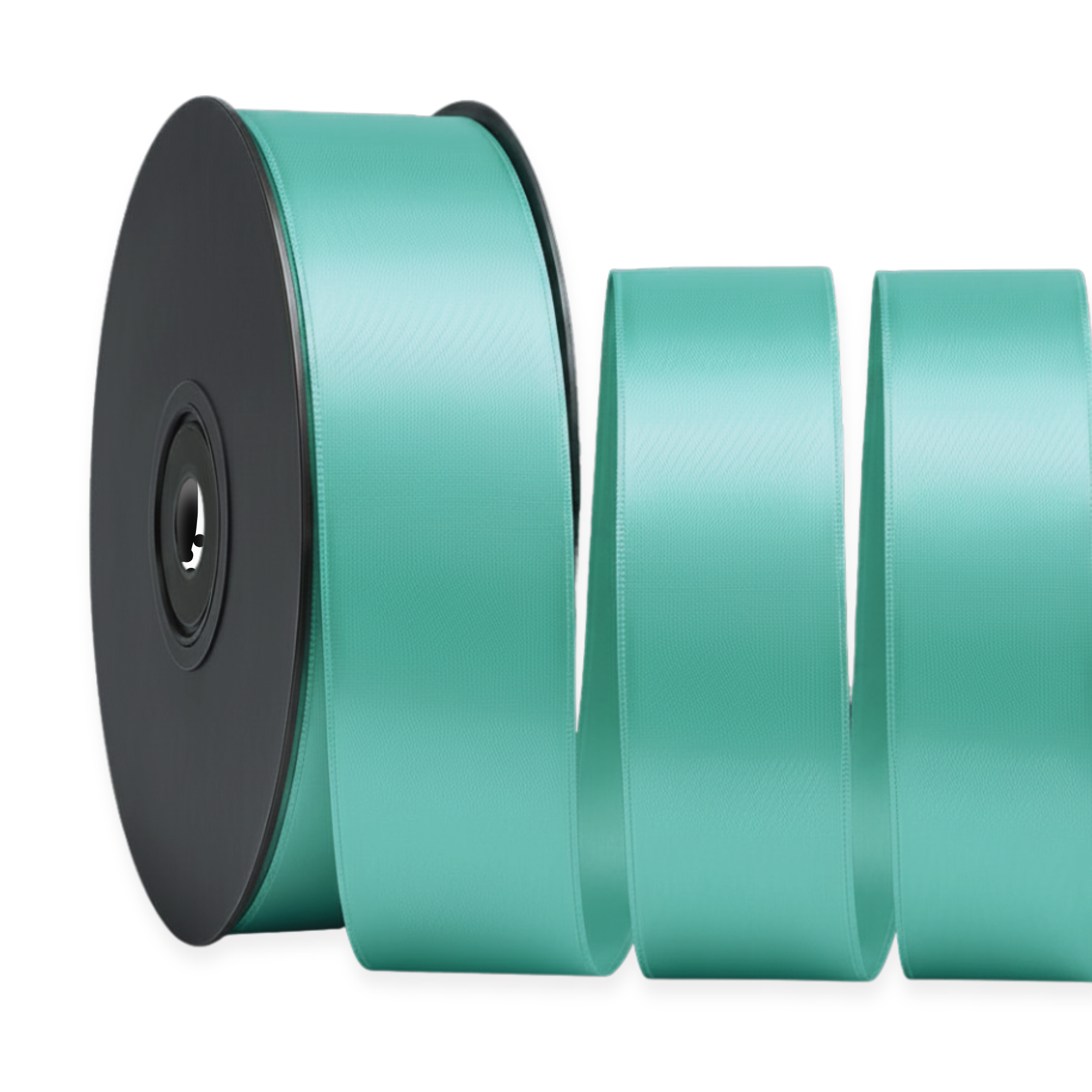 Deluxe-Satinbandrolle, beidseitig verwendbar, 25 m – Breiten 3–63 mm – Oeko-Tex Standard 100