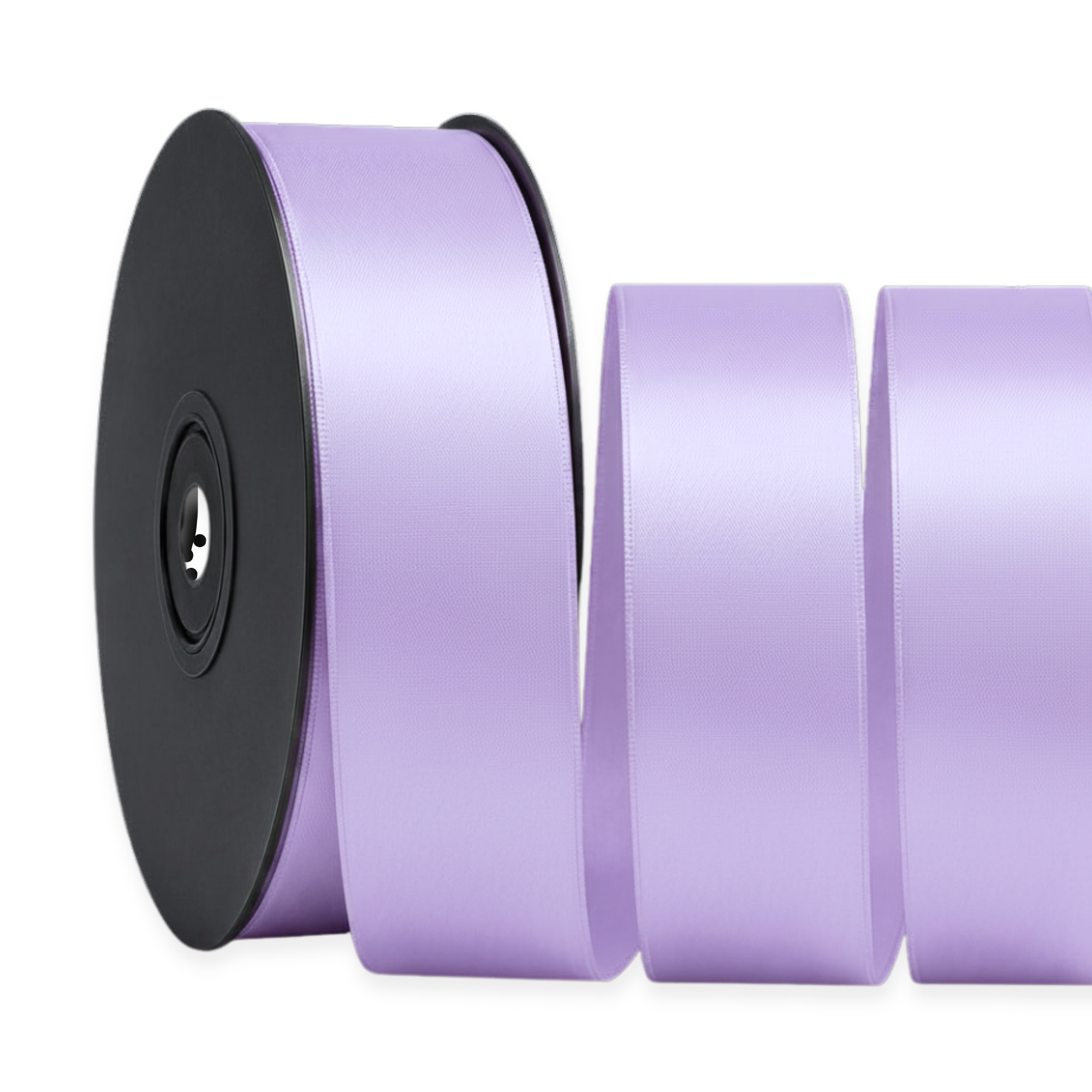 Deluxe-Satinbandrolle, beidseitig verwendbar, 25 m – Breiten 3–63 mm – Oeko-Tex Standard 100