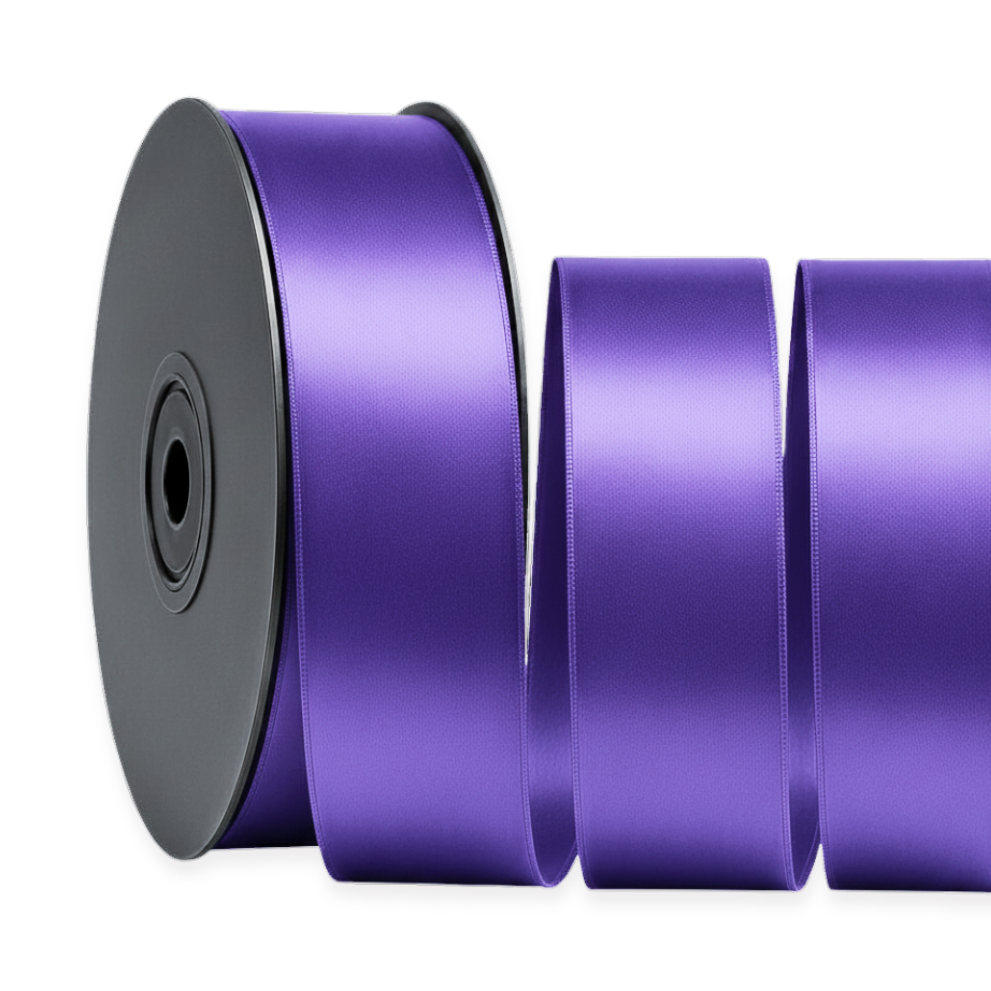 Deluxe-Satinbandrolle, beidseitig verwendbar, 25 m – Breiten 3–63 mm – Oeko-Tex Standard 100