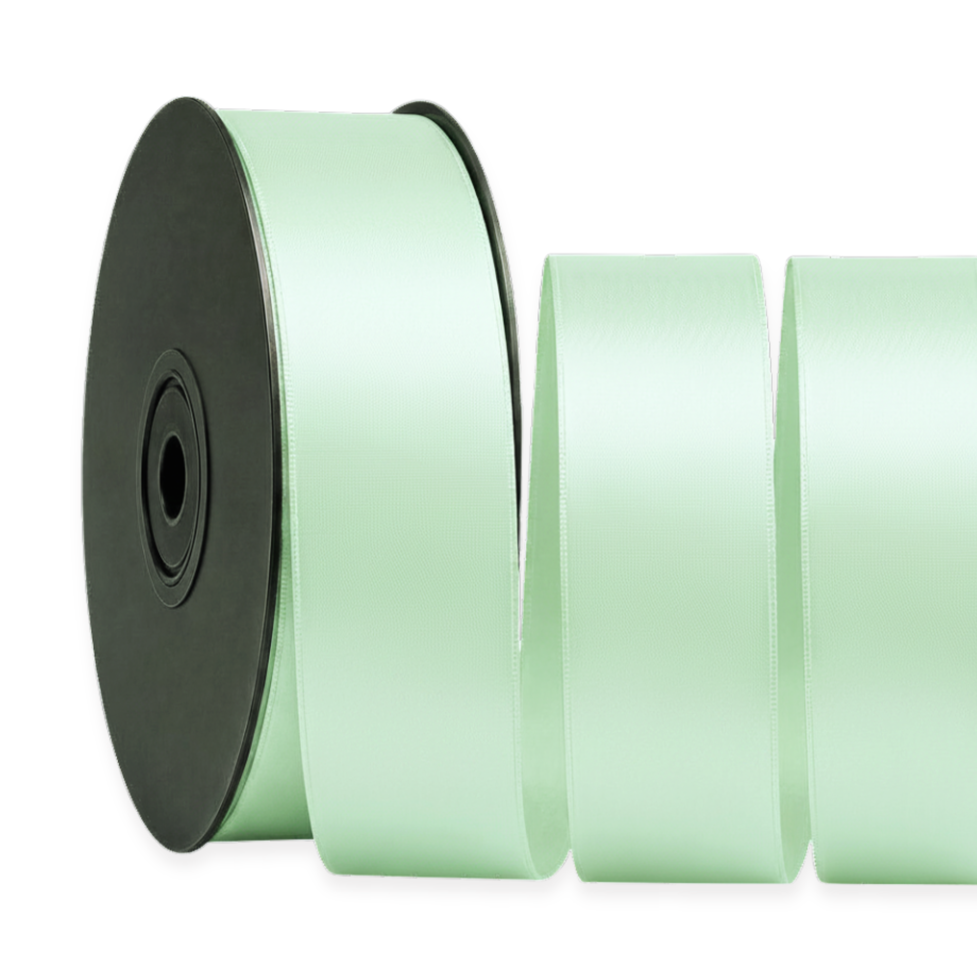 Deluxe-Satinbandrolle, beidseitig verwendbar, 25 m – Breiten 3–63 mm – Oeko-Tex Standard 100