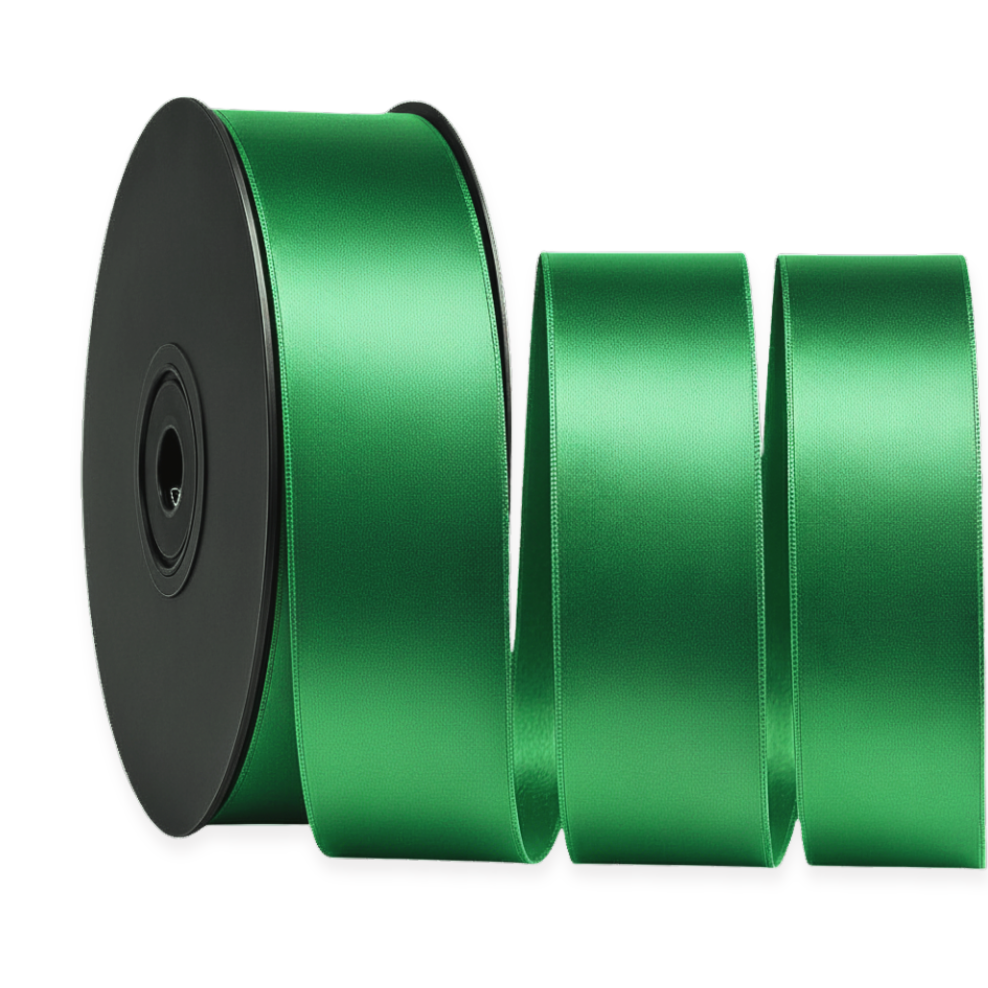 Deluxe-Satinbandrolle, beidseitig verwendbar, 25 m – Breiten 3–63 mm – Oeko-Tex Standard 100