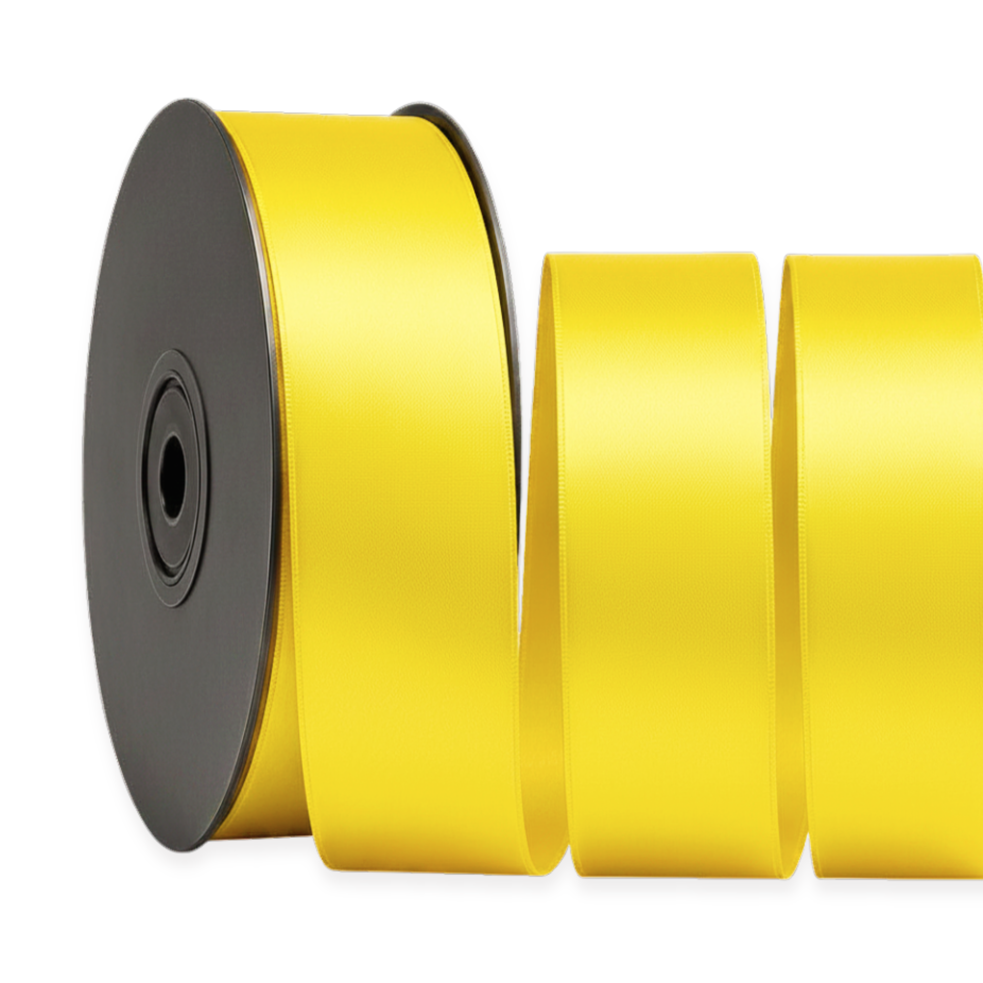 Deluxe-Satinbandrolle, beidseitig verwendbar, 25 m – Breiten 3–63 mm – Oeko-Tex Standard 100