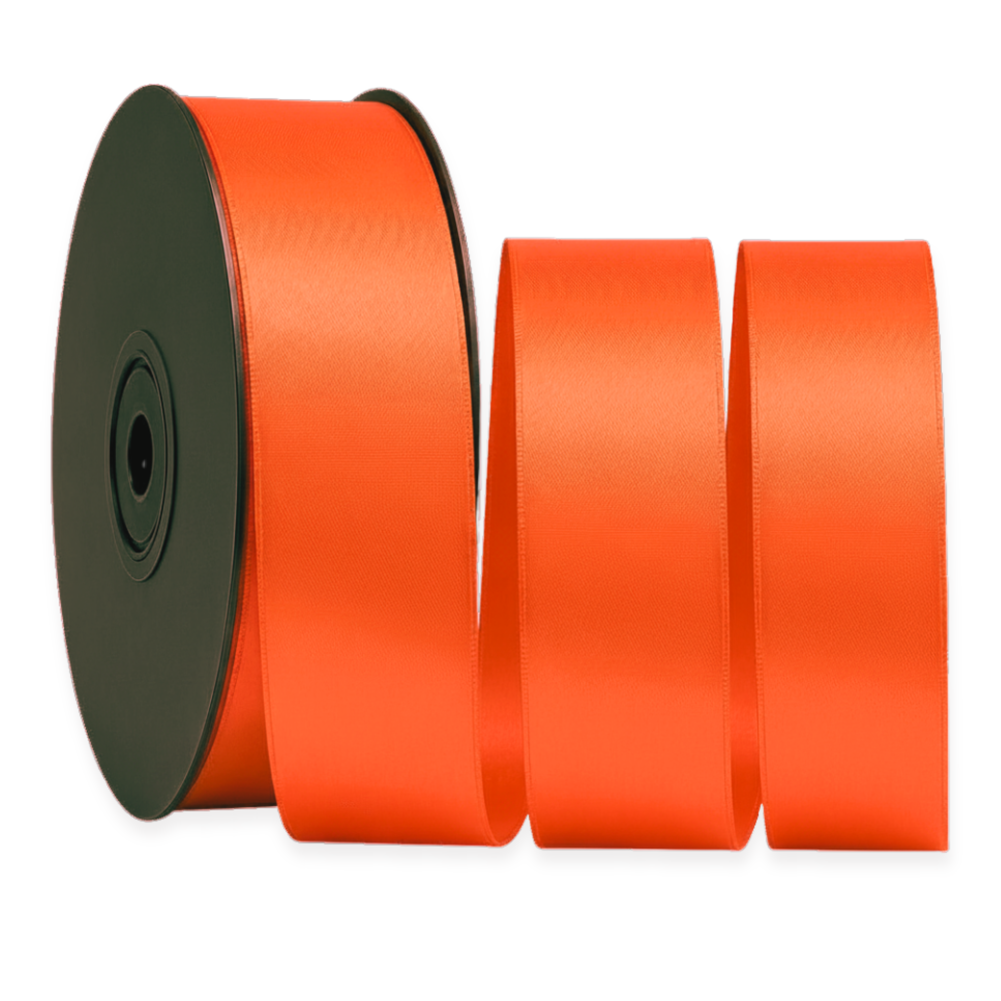 Deluxe-Satinbandrolle, beidseitig verwendbar, 25 m – Breiten 3–63 mm – Oeko-Tex Standard 100