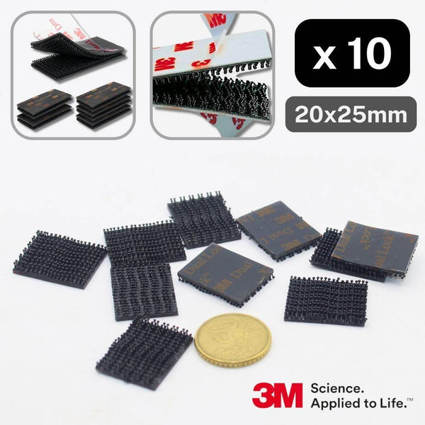 Set of 3M Dual Lock Adhesive Reclosable Rectangle Fasteners - 10pcs - 20x25mm or 50x25mm (Hook & Loop) #HNL509 - ACCESSOIRES LEDUC BV