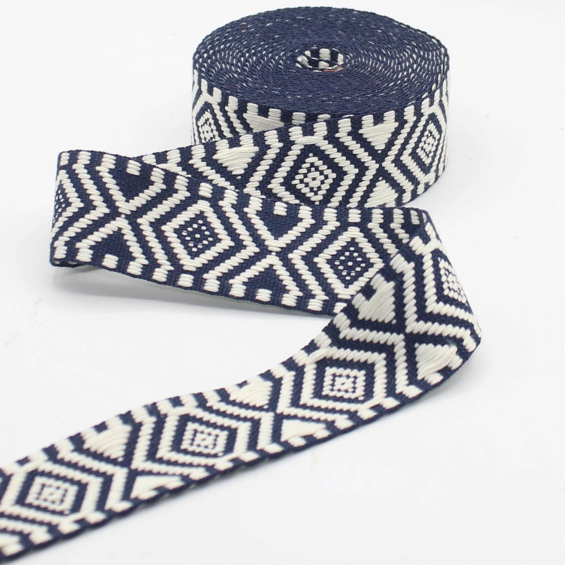 5 meters of Ethnic Strap with geometric patterns, 40mm #RUB3561 - ACCESSOIRES LEDUC BV