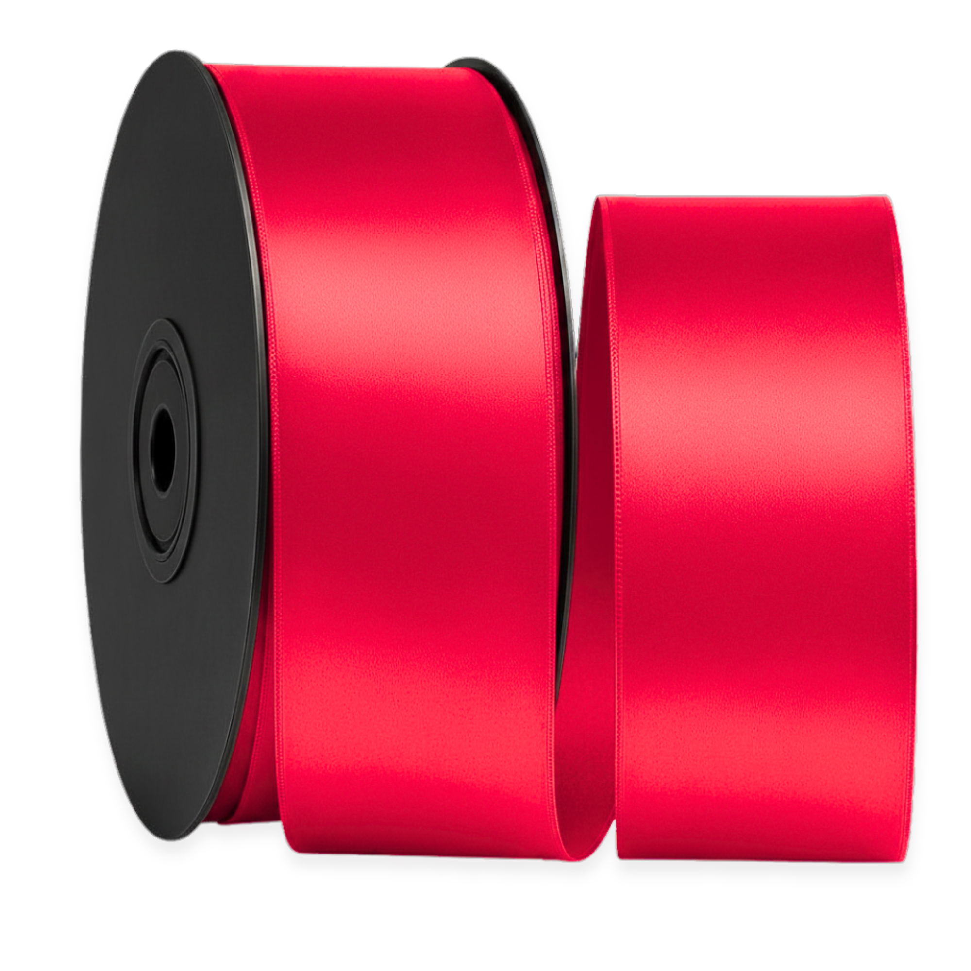Deluxe-Satinbandrolle, beidseitig verwendbar, 25 m – Breiten 3–63 mm – Oeko-Tex Standard 100