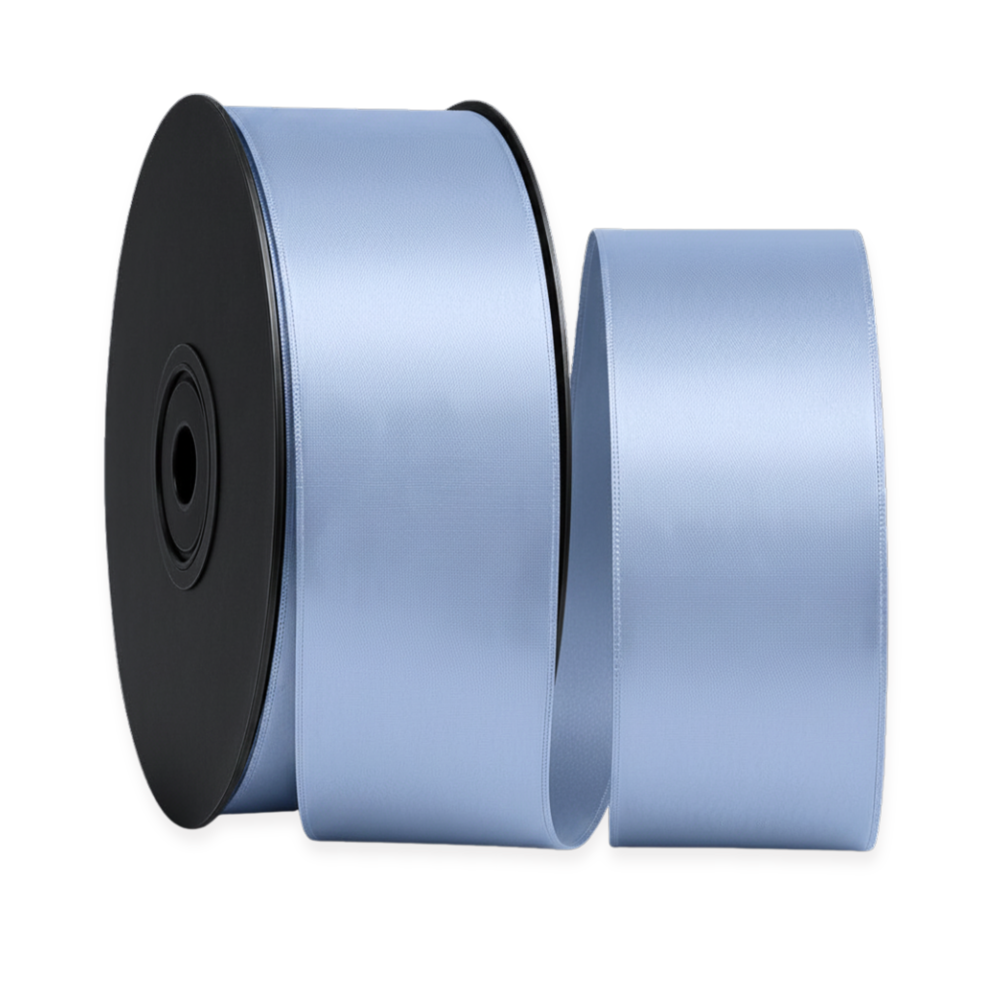 Deluxe-Satinbandrolle, beidseitig verwendbar, 25 m – Breiten 3–63 mm – Oeko-Tex Standard 100