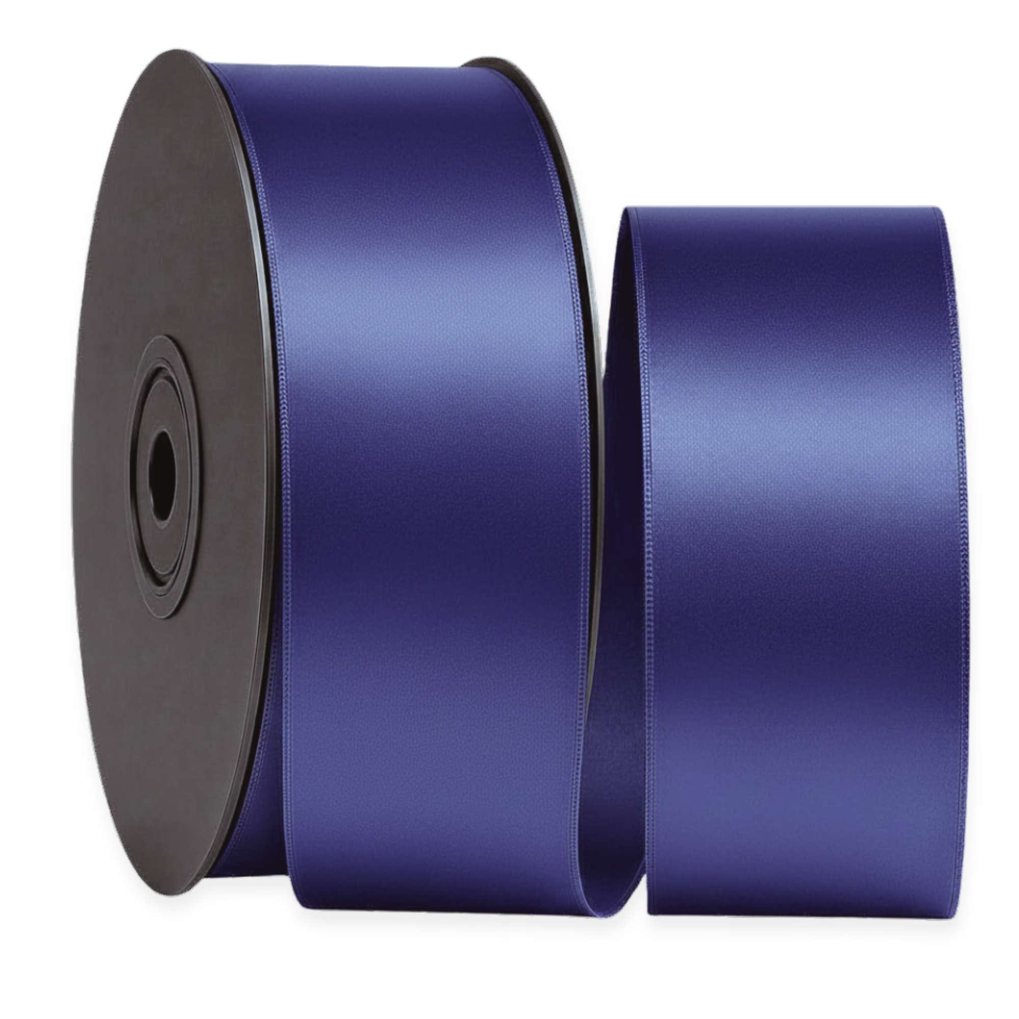 Deluxe-Satinbandrolle, beidseitig verwendbar, 25 m – Breiten 3–63 mm – Oeko-Tex Standard 100