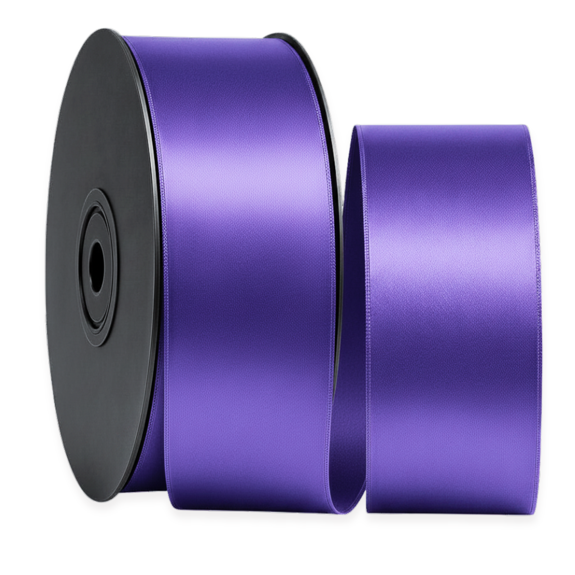Deluxe-Satinbandrolle, beidseitig verwendbar, 25 m – Breiten 3–63 mm – Oeko-Tex Standard 100