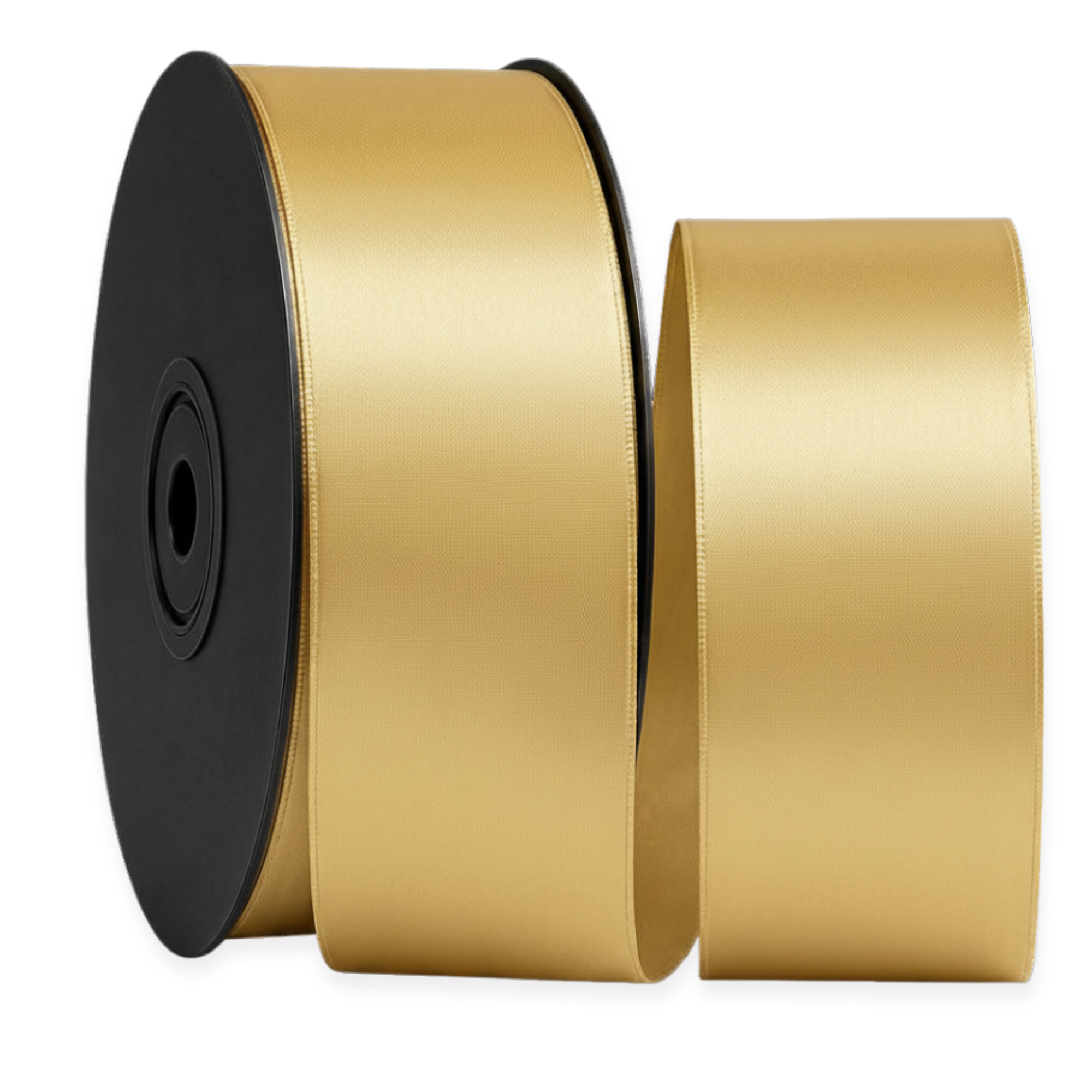 Deluxe-Satinbandrolle, beidseitig verwendbar, 25 m – Breiten 3–63 mm – Oeko-Tex Standard 100