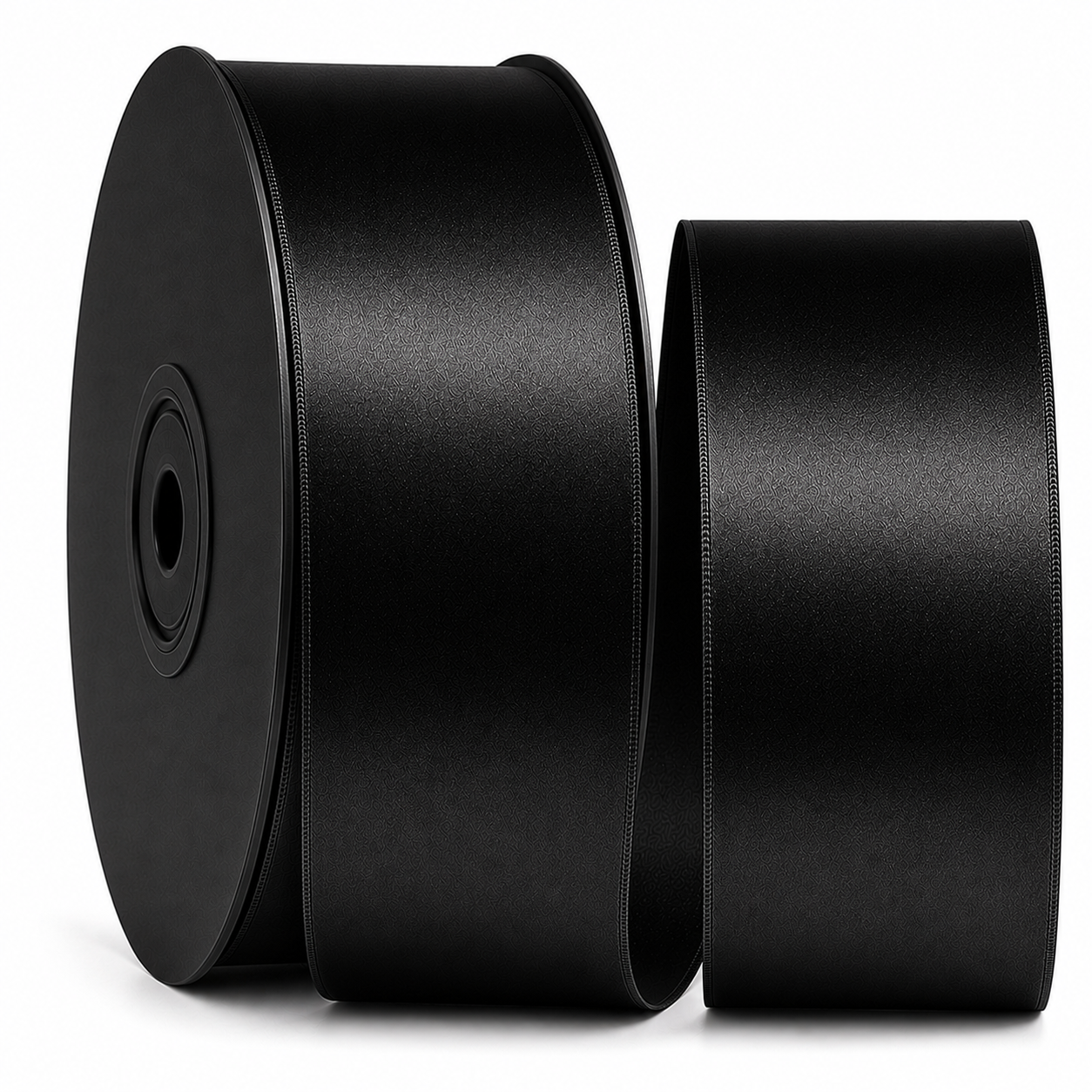 Deluxe-Satinbandrolle, beidseitig verwendbar, 25 m – Breiten 3–63 mm – Oeko-Tex Standard 100