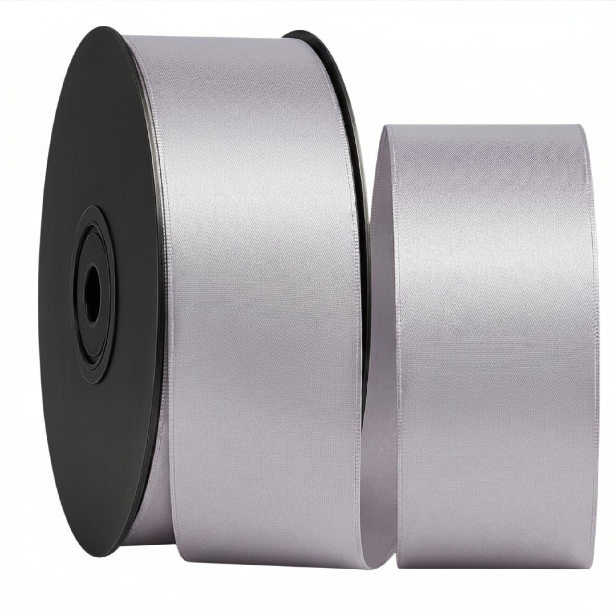 Deluxe-Satinbandrolle, beidseitig verwendbar, 25 m – Breiten 3–63 mm – Oeko-Tex Standard 100