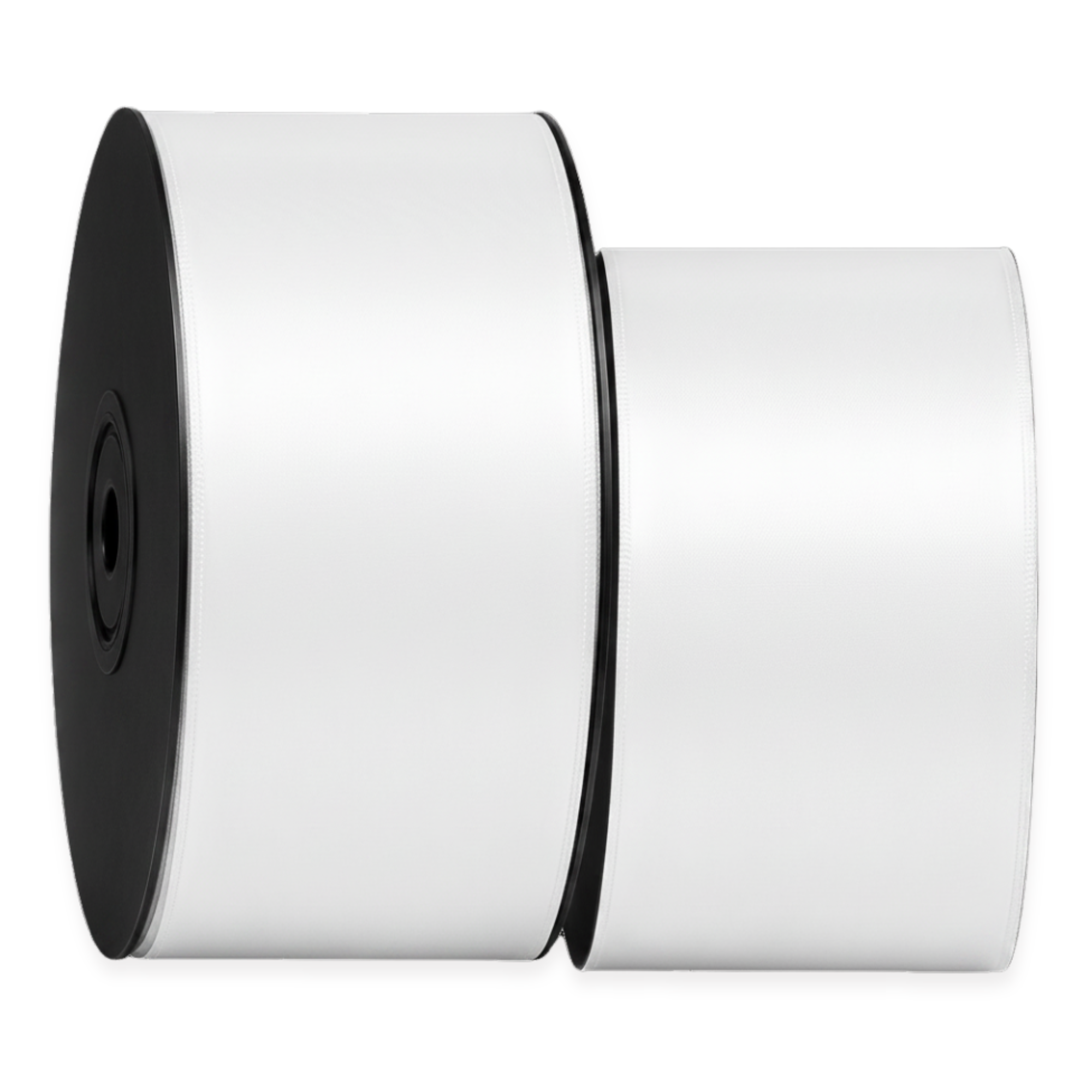 Deluxe-Satinbandrolle, beidseitig verwendbar, 25 m – Breiten 3–63 mm – Oeko-Tex Standard 100
