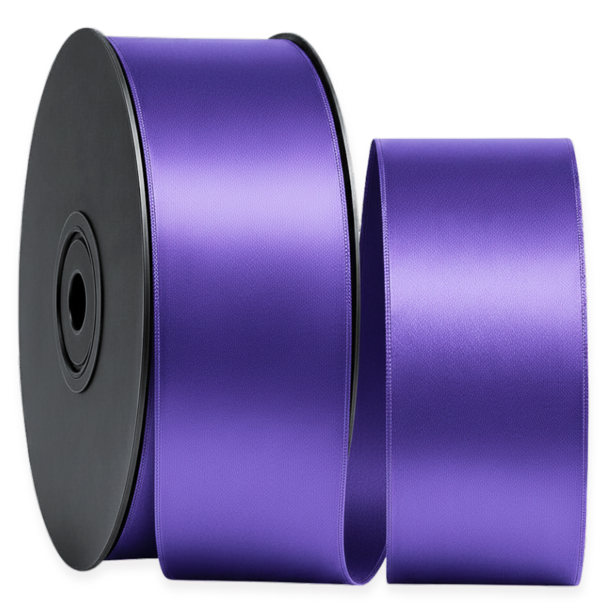 Deluxe-Satinbandrolle, beidseitig verwendbar, 25 m – Breiten 3–63 mm – Oeko-Tex Standard 100