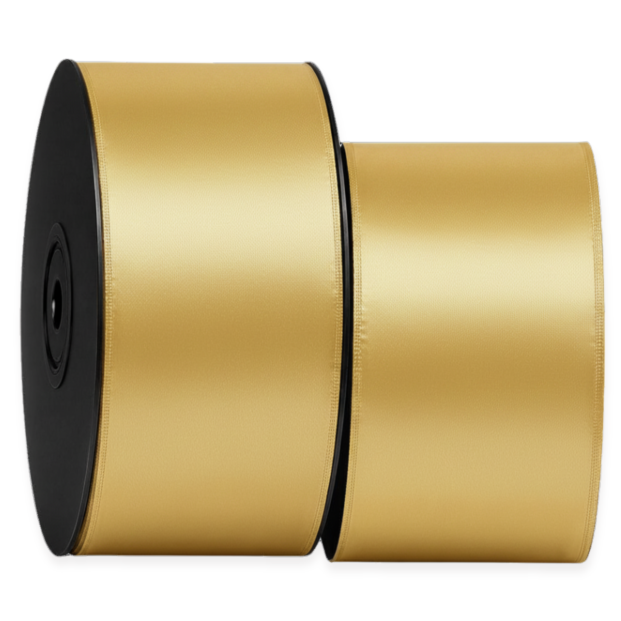Deluxe-Satinbandrolle, beidseitig verwendbar, 25 m – Breiten 3–63 mm – Oeko-Tex Standard 100