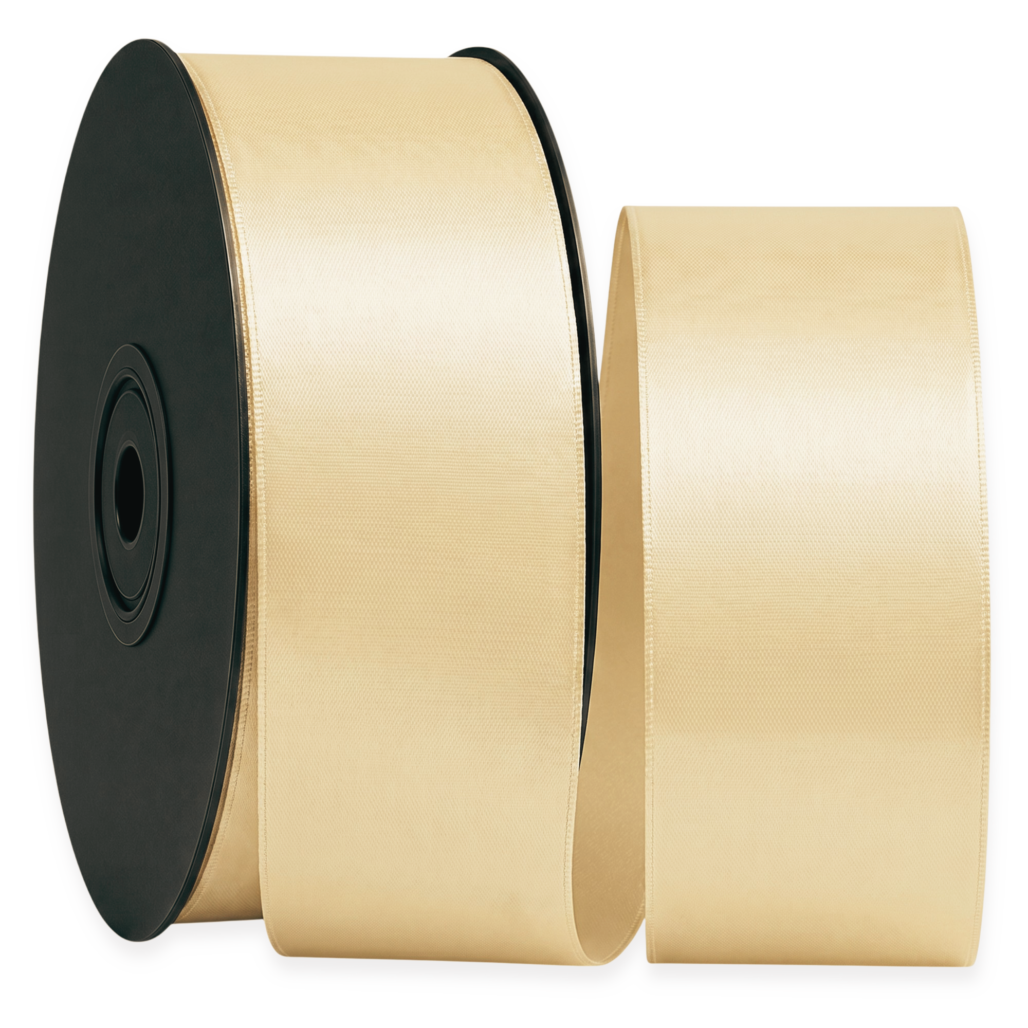 Deluxe-Satinbandrolle, beidseitig verwendbar, 25 m – Breiten 3–63 mm – Oeko-Tex Standard 100