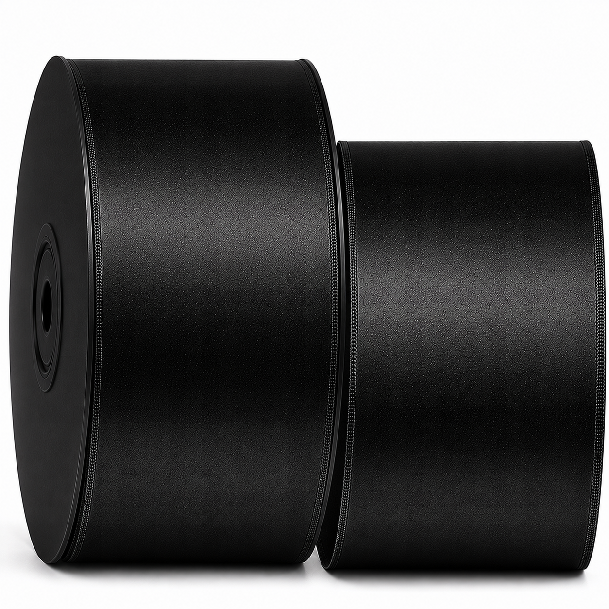 Deluxe-Satinbandrolle, beidseitig verwendbar, 25 m – Breiten 3–63 mm – Oeko-Tex Standard 100