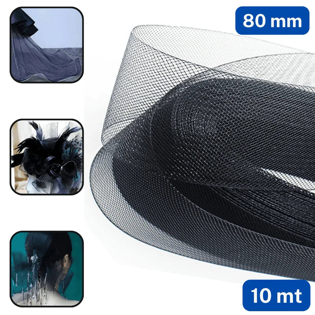 10 meters Horsehair Tape Black or White 25mm 38mm or 80mm - ACCESSOIRES LEDUC BV