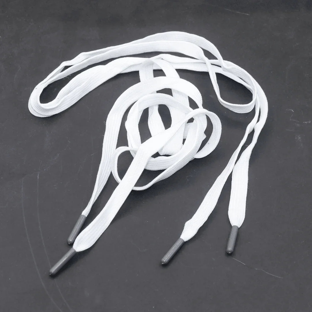 127cm / Ø5MM / 12MM long Sweater / Trousers Cord White with Cord Ends #COR4002 - ACCESSOIRES LEDUC BV