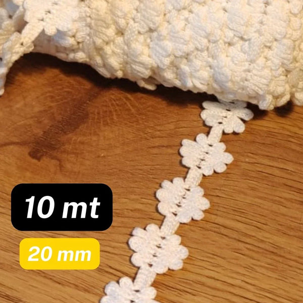 10 meters 20mm Offwhite Floral Lace - ACCESSOIRES LEDUC BV
