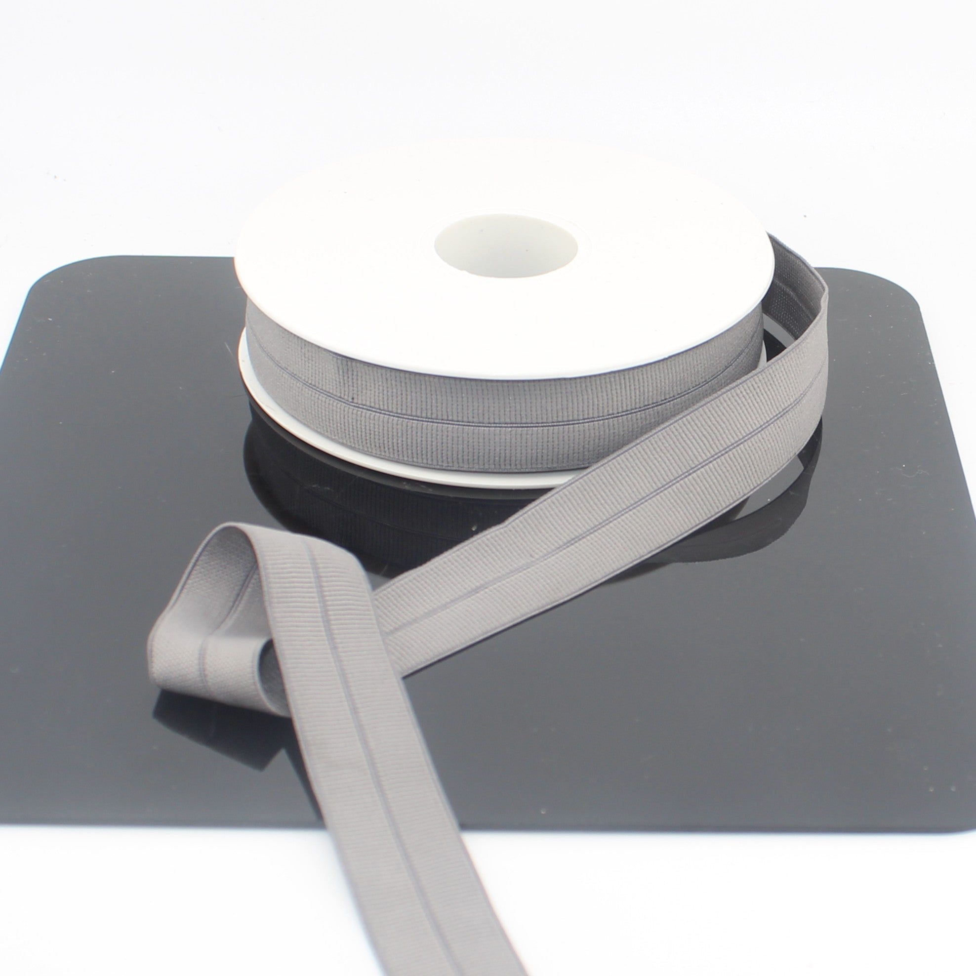 Elastisches Schrägband aus Ripsband, 20 mm × 10 m | Vorgefalztes Stretch-Einfassband (ELA3617)
