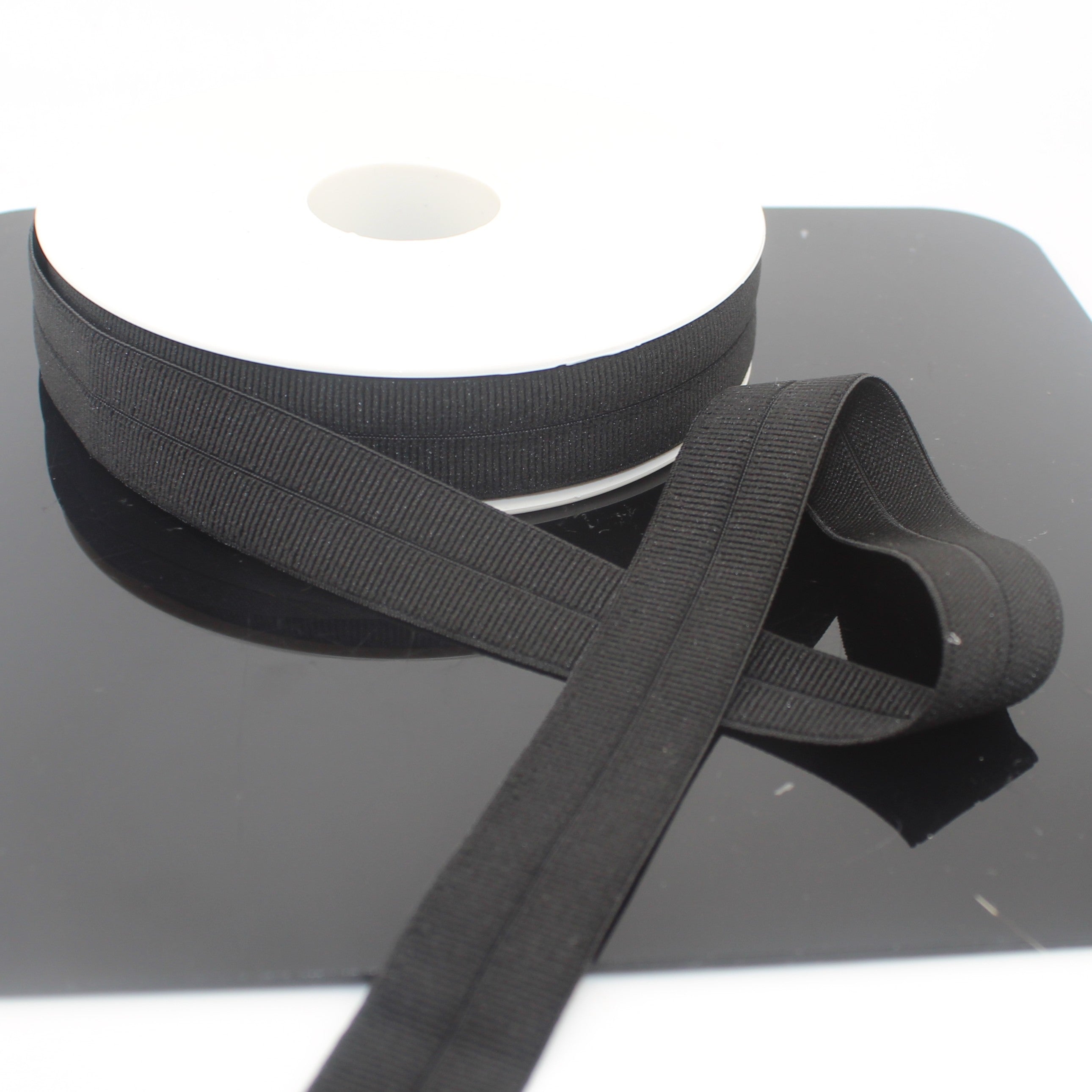 Elastisches Schrägband aus Ripsband, 20 mm × 10 m | Vorgefalztes Stretch-Einfassband (ELA3617)