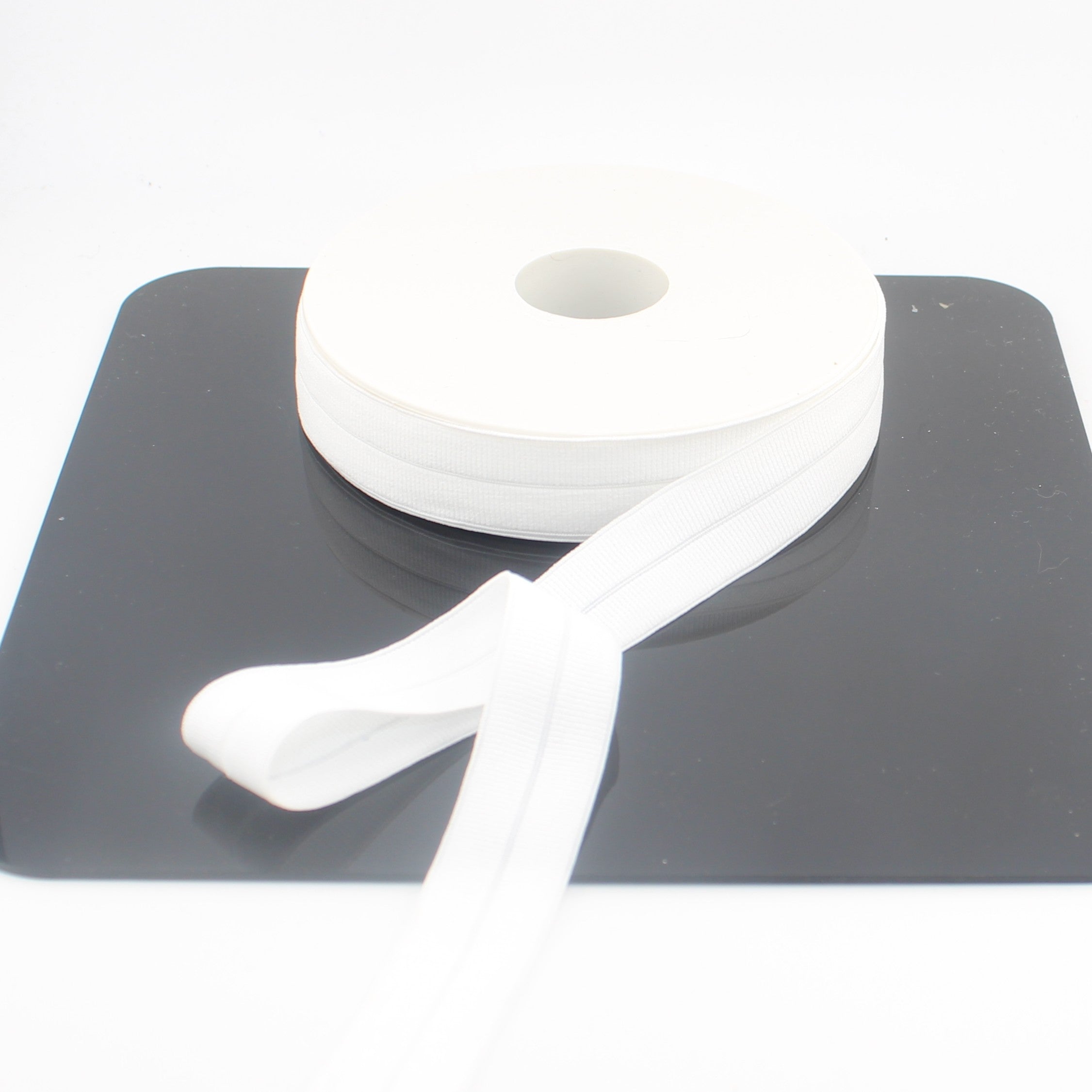 Elastisches Schrägband aus Ripsband, 20 mm × 10 m | Vorgefalztes Stretch-Einfassband (ELA3617)