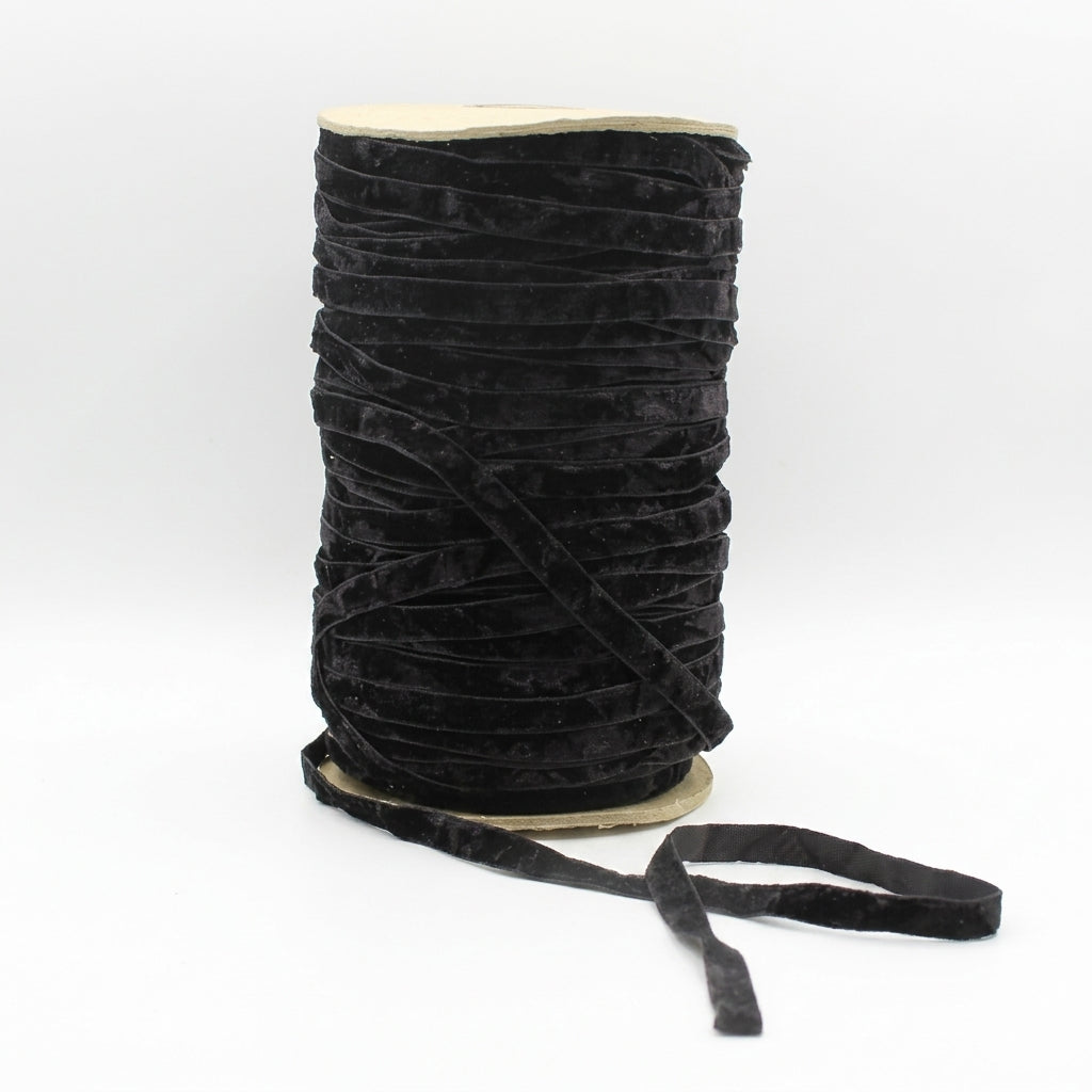 Crushed Velvet Ribbon – 5 Metres – Various Widths & Colours – Soft Crushed Velvet Trim for Sewing, Crafts, Fashion & Gift Wrapping