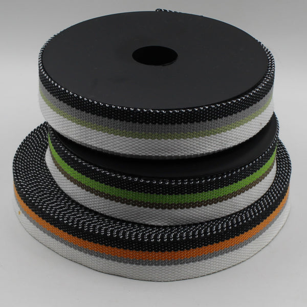 White 3-Colour Webbing Strap 30mm for Bags, Belts & Sewing #RUB1997