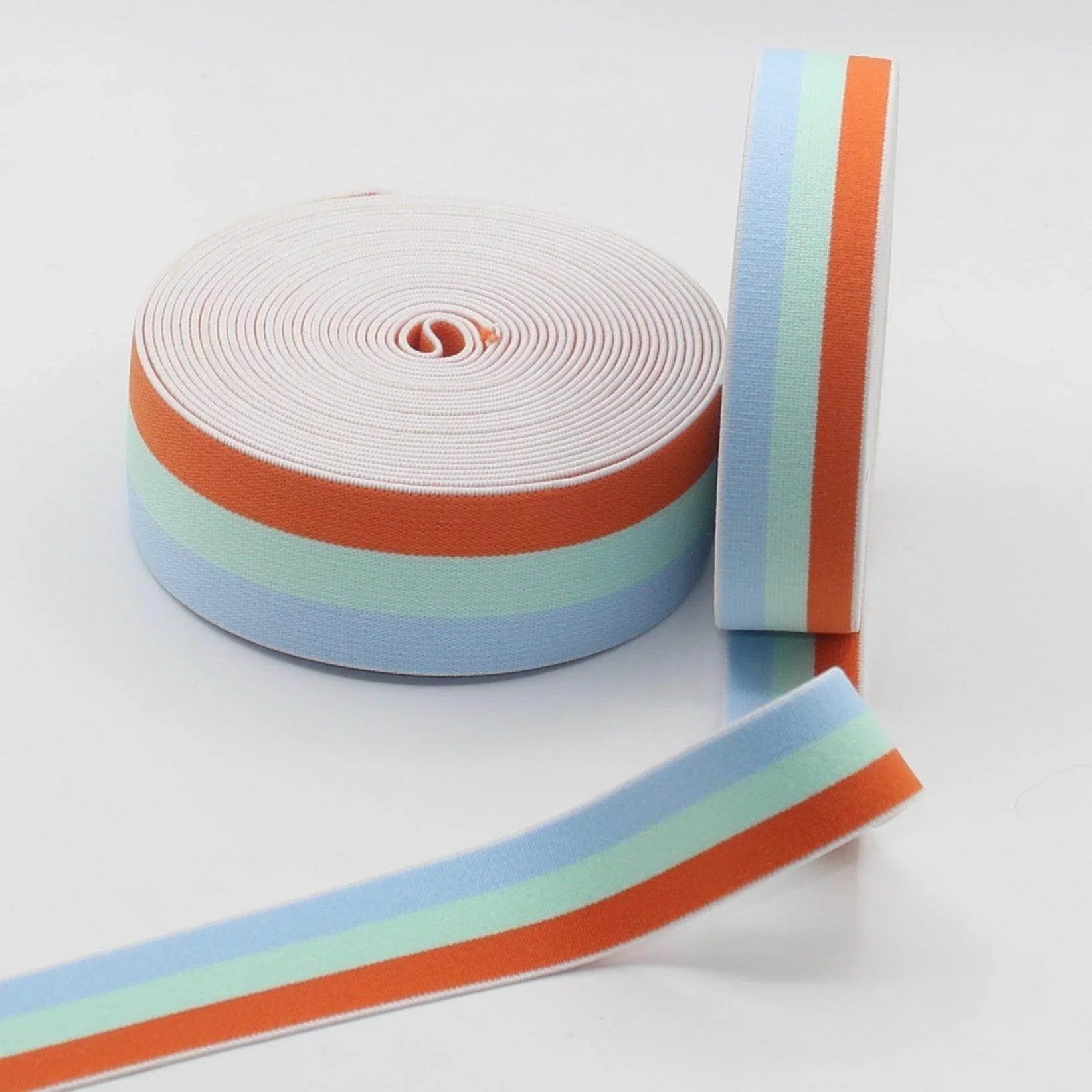 Colorful Striped Elastic #ELA2824 - 25mm or 40mm - 10 meters - ACCESSOIRES LEDUC BV