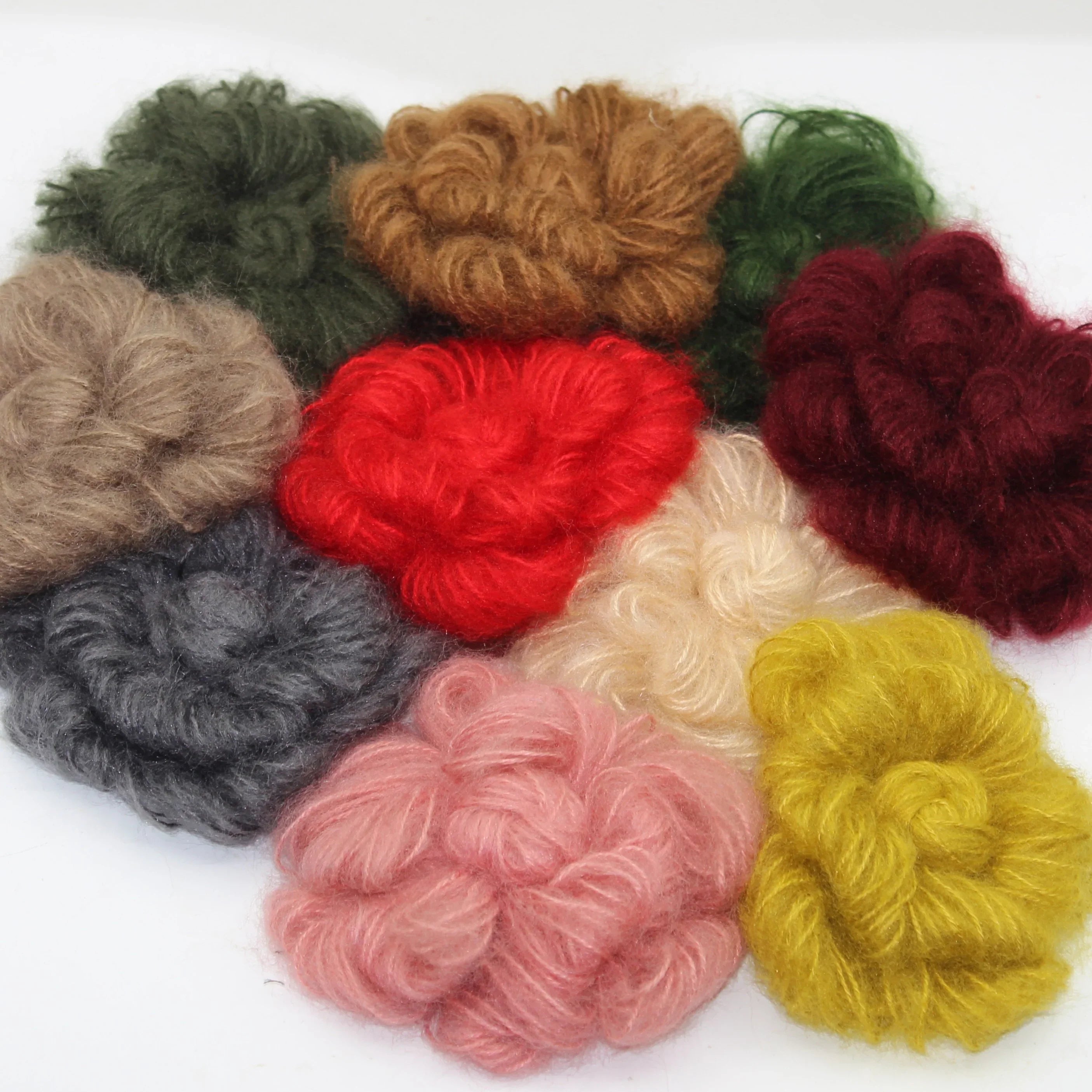 Set of 3 Woolen Flowers with safety pins Applications Ø90mm #F3-00 - ACCESSOIRES LEDUC BV