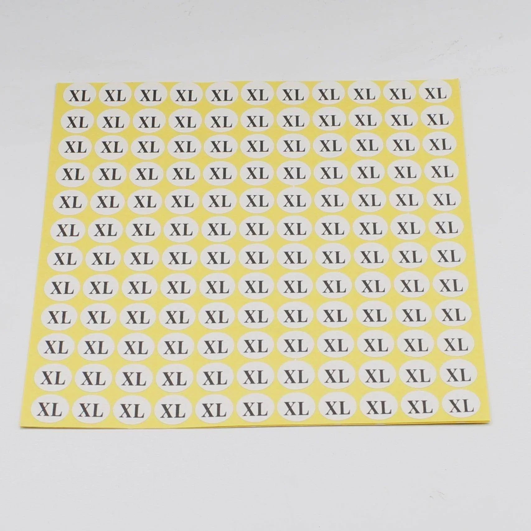 Page of 132 Size Labels for Clothes Paper Self Adhesive Sticker #HAB1x014 - ACCESSOIRES LEDUC BV