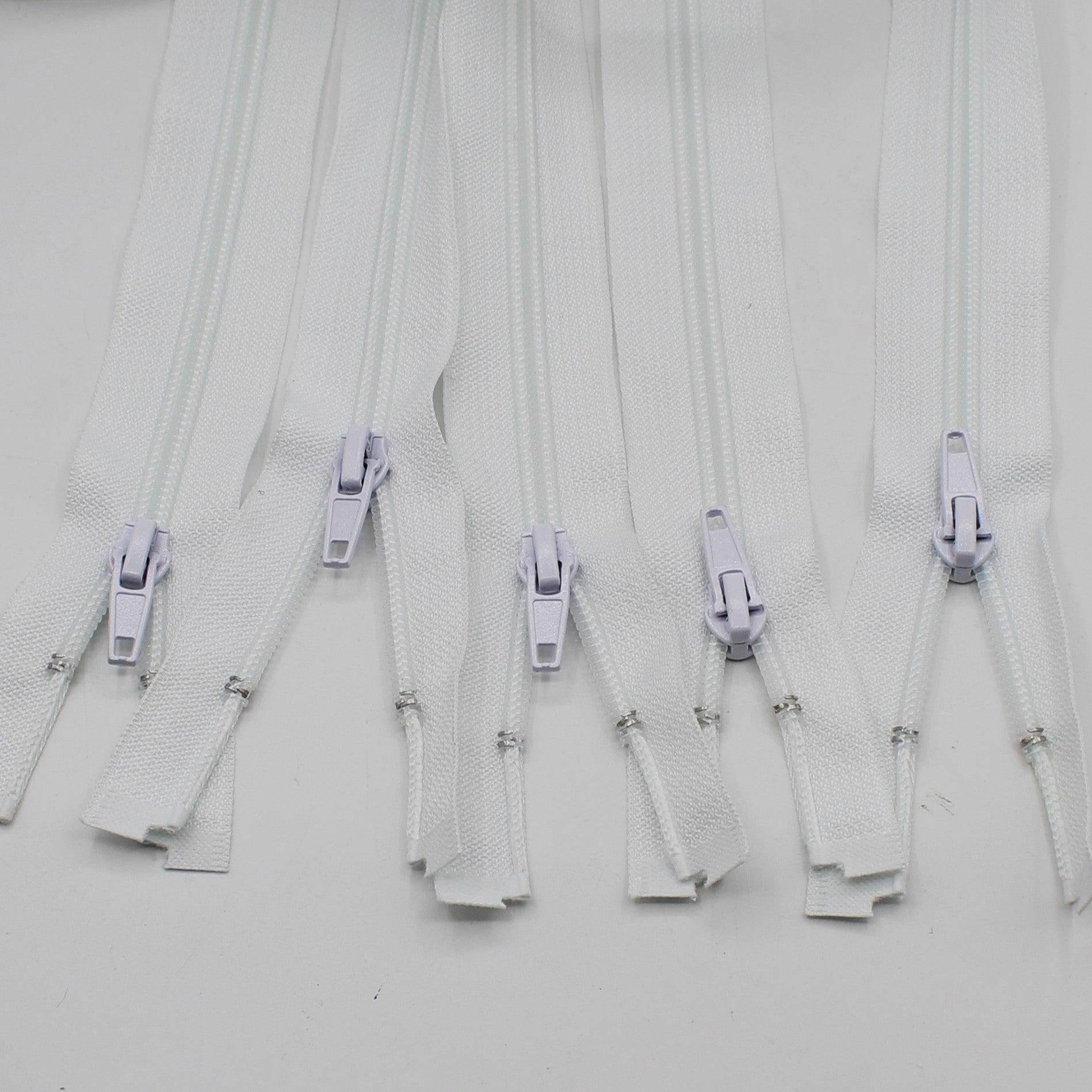 5 pieces Open-End Zippers White-80cm - ACCESSOIRES LEDUC BV